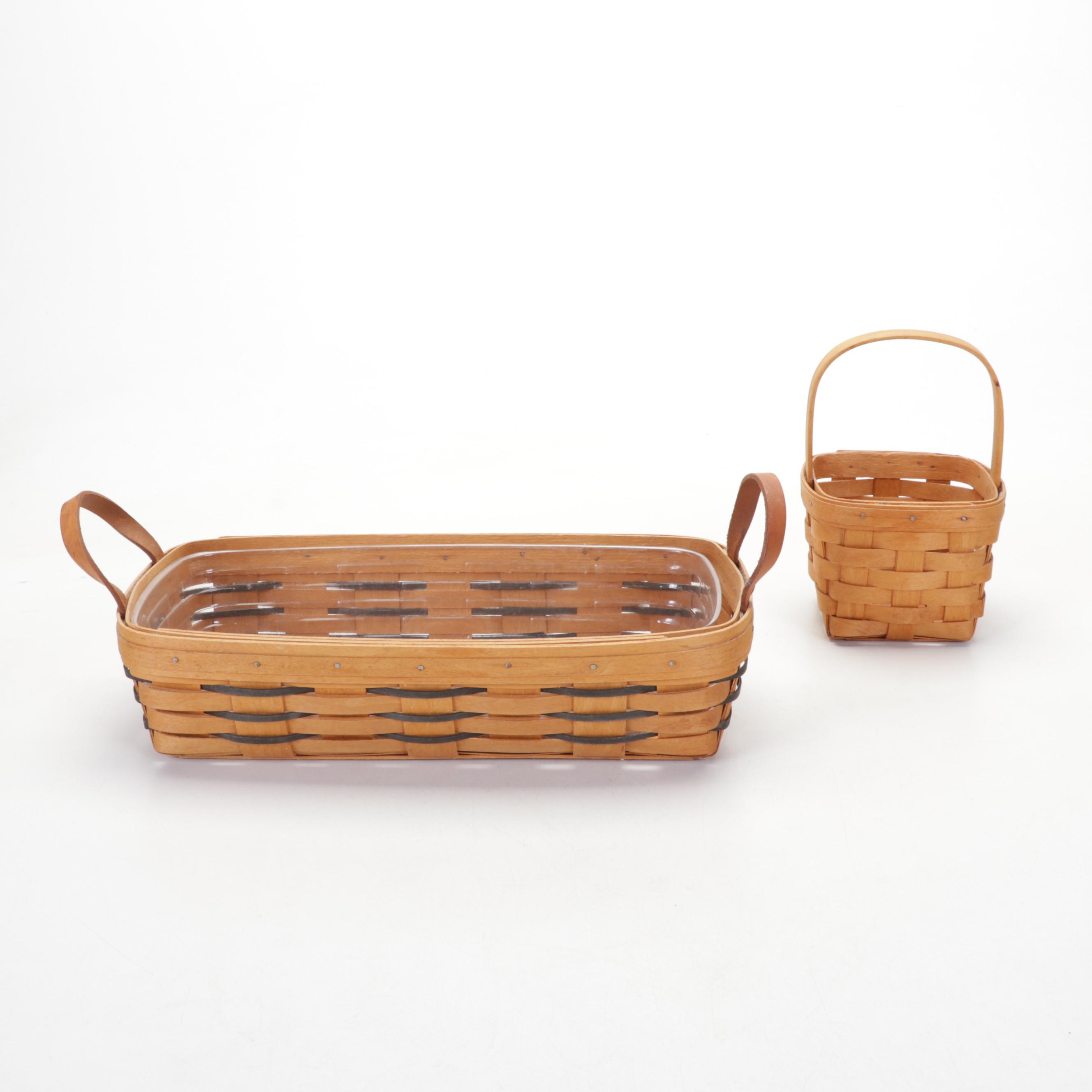 Longaberger Handwoven Wooden Baskets, Late 20th Century