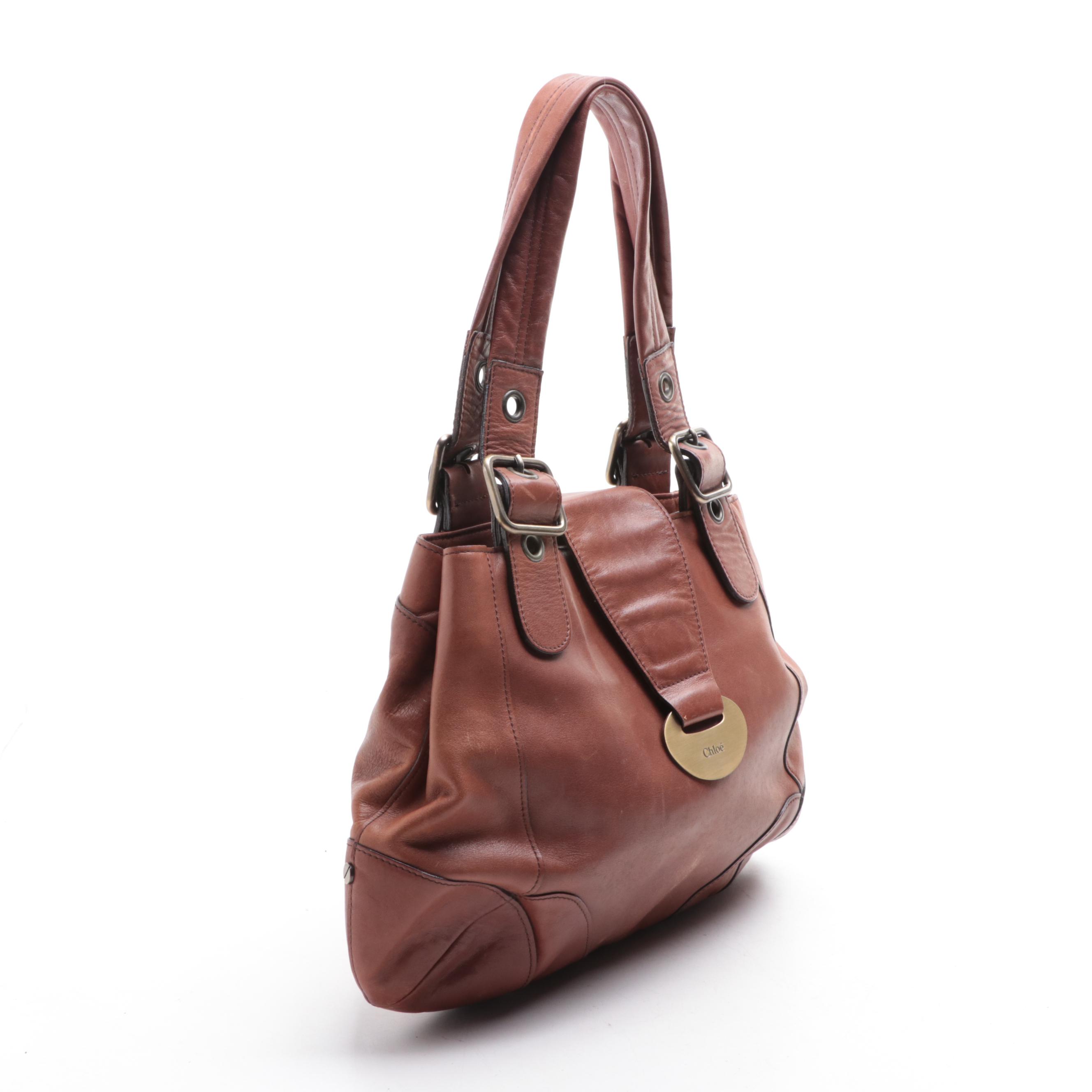 Chloé Tote Bag in Smooth Brown Leather