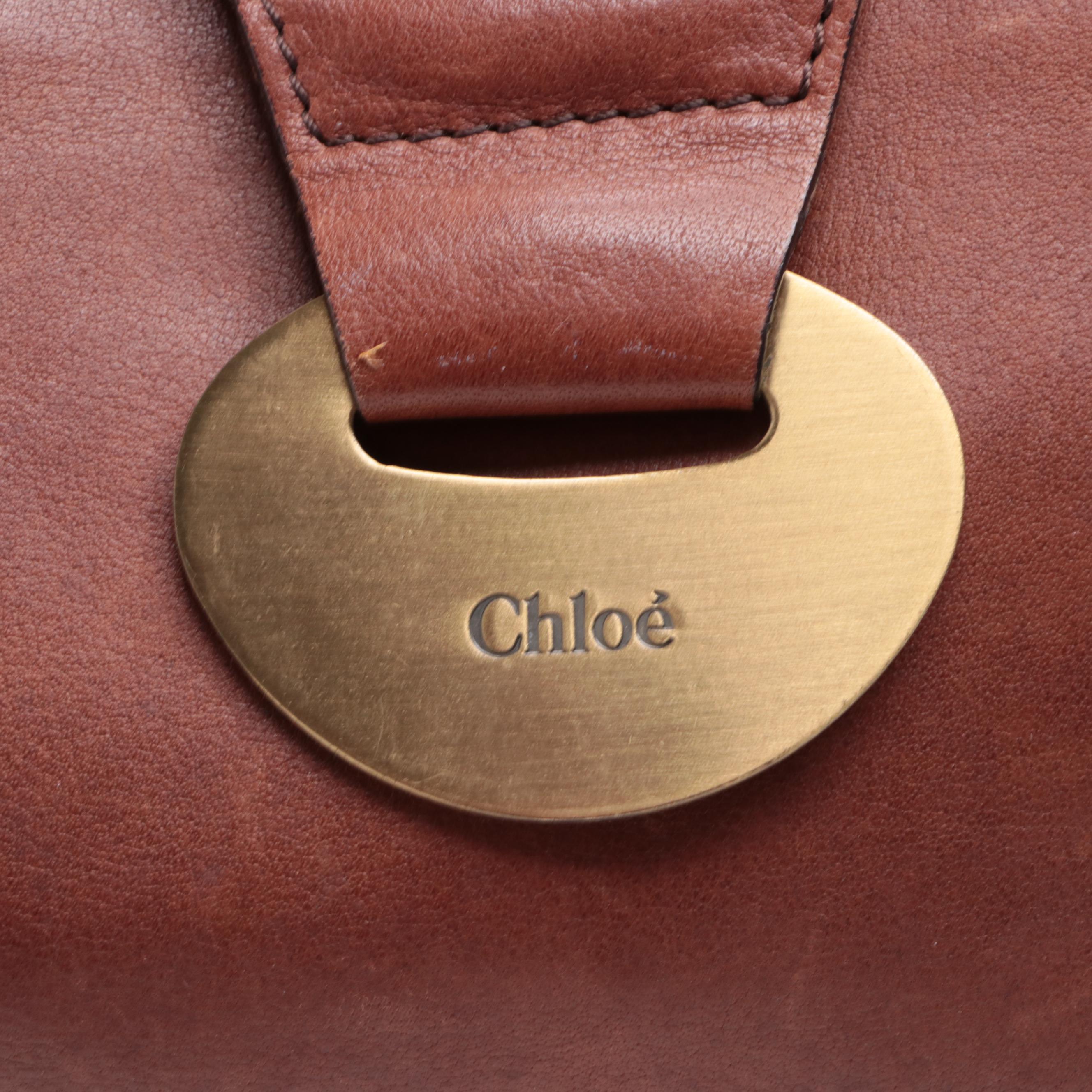 Chloé Tote Bag in Smooth Brown Leather