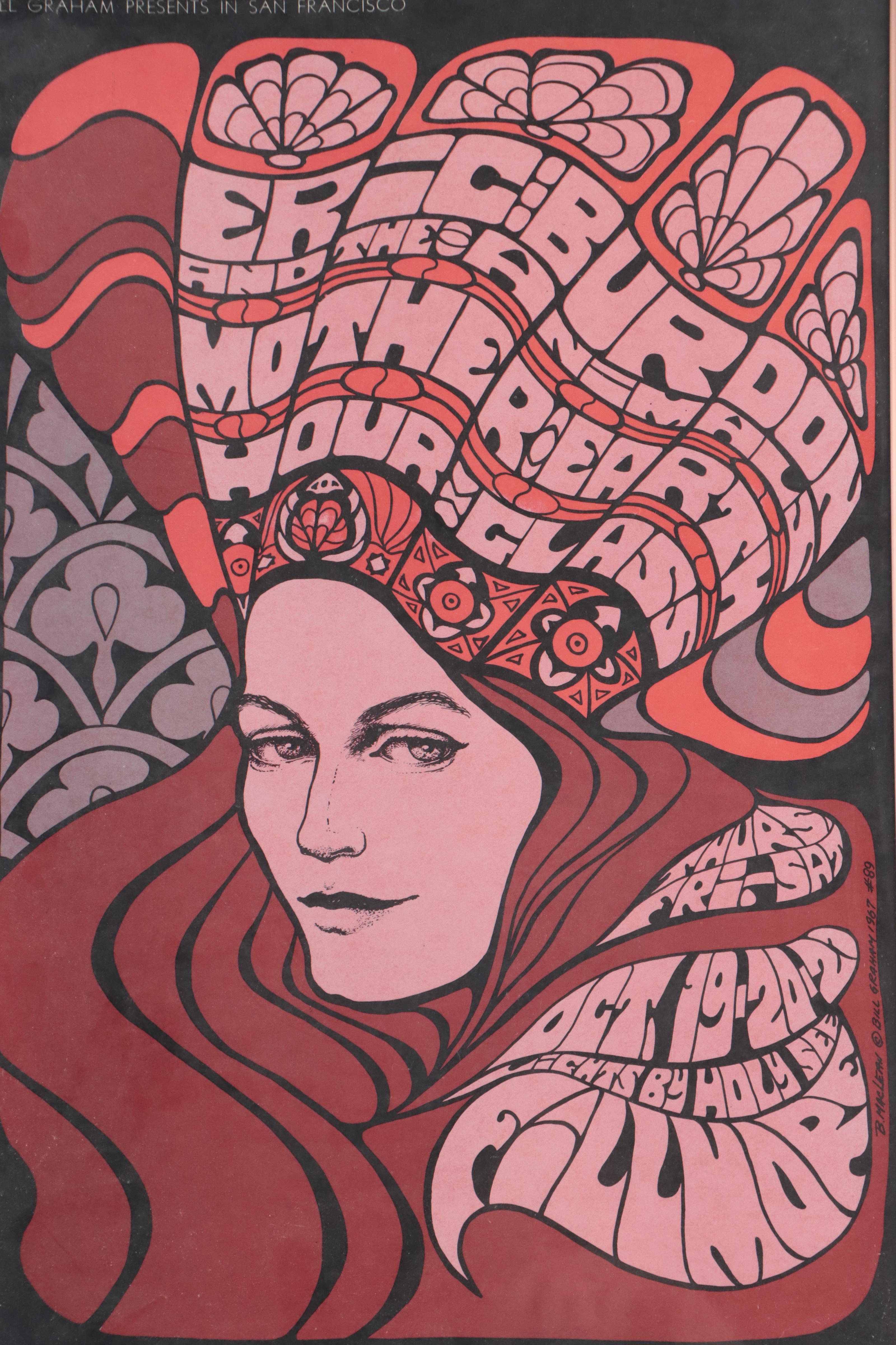 Eric Burdon and the Animals Lithograph Concert Poster, 1967