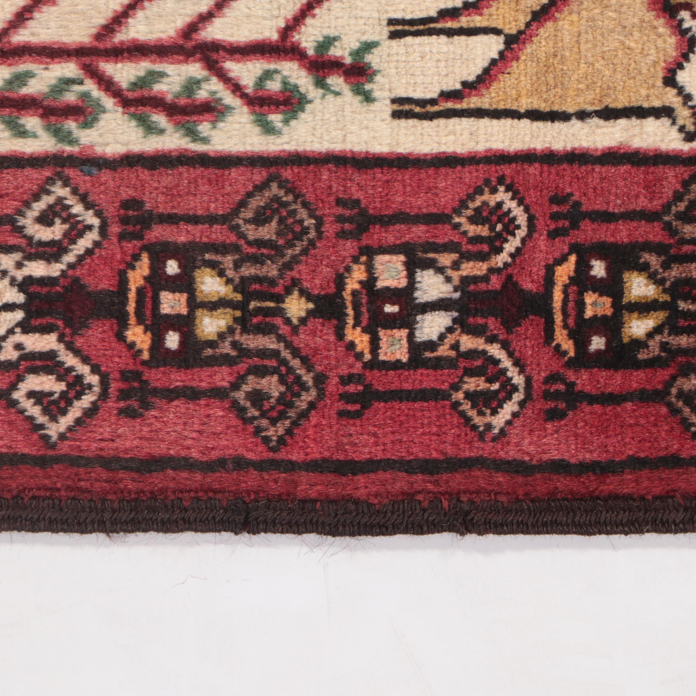 2' x 6'6 Hand-Knotted Persian Pictorial Carpet Runner