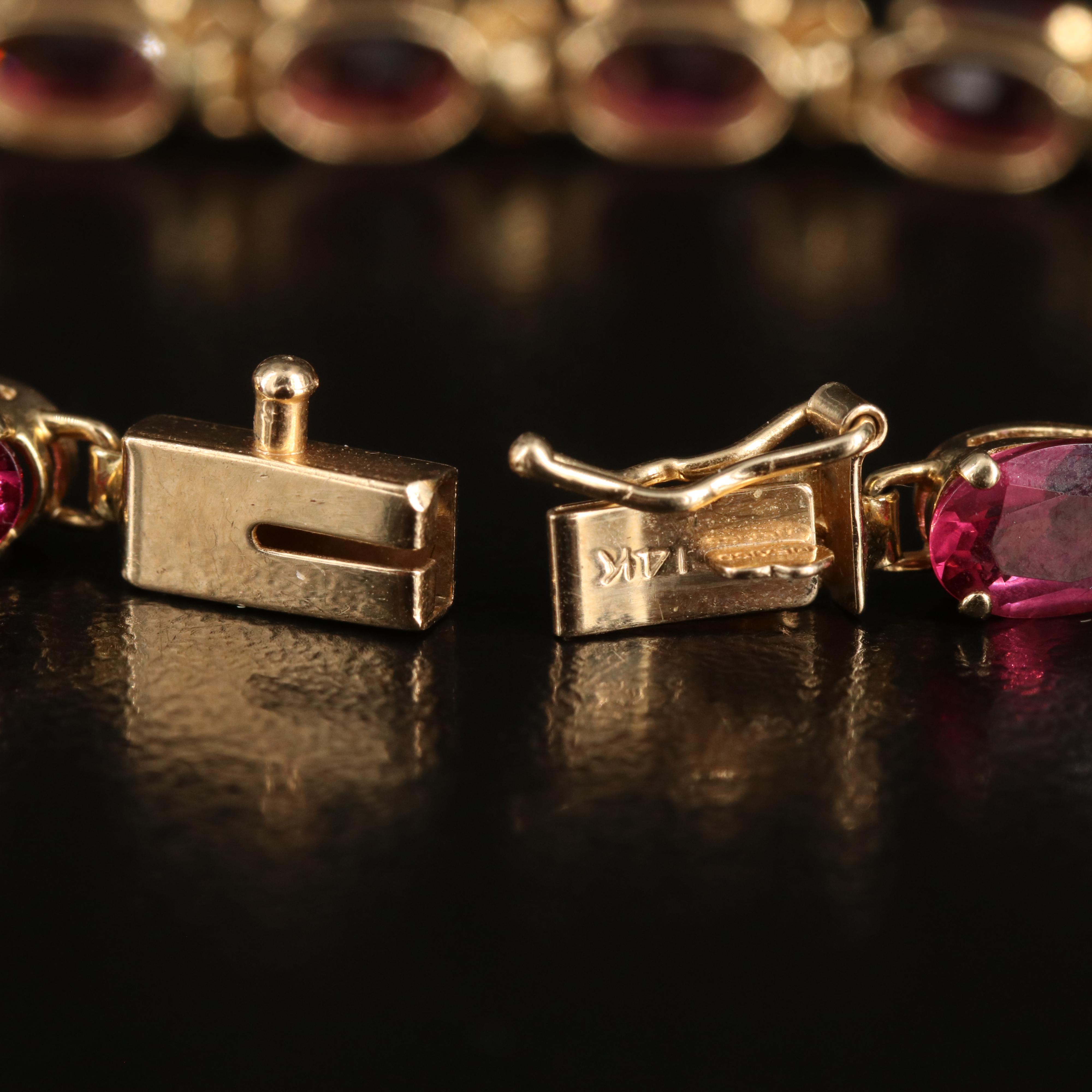 14K Garnet Line Bracelet