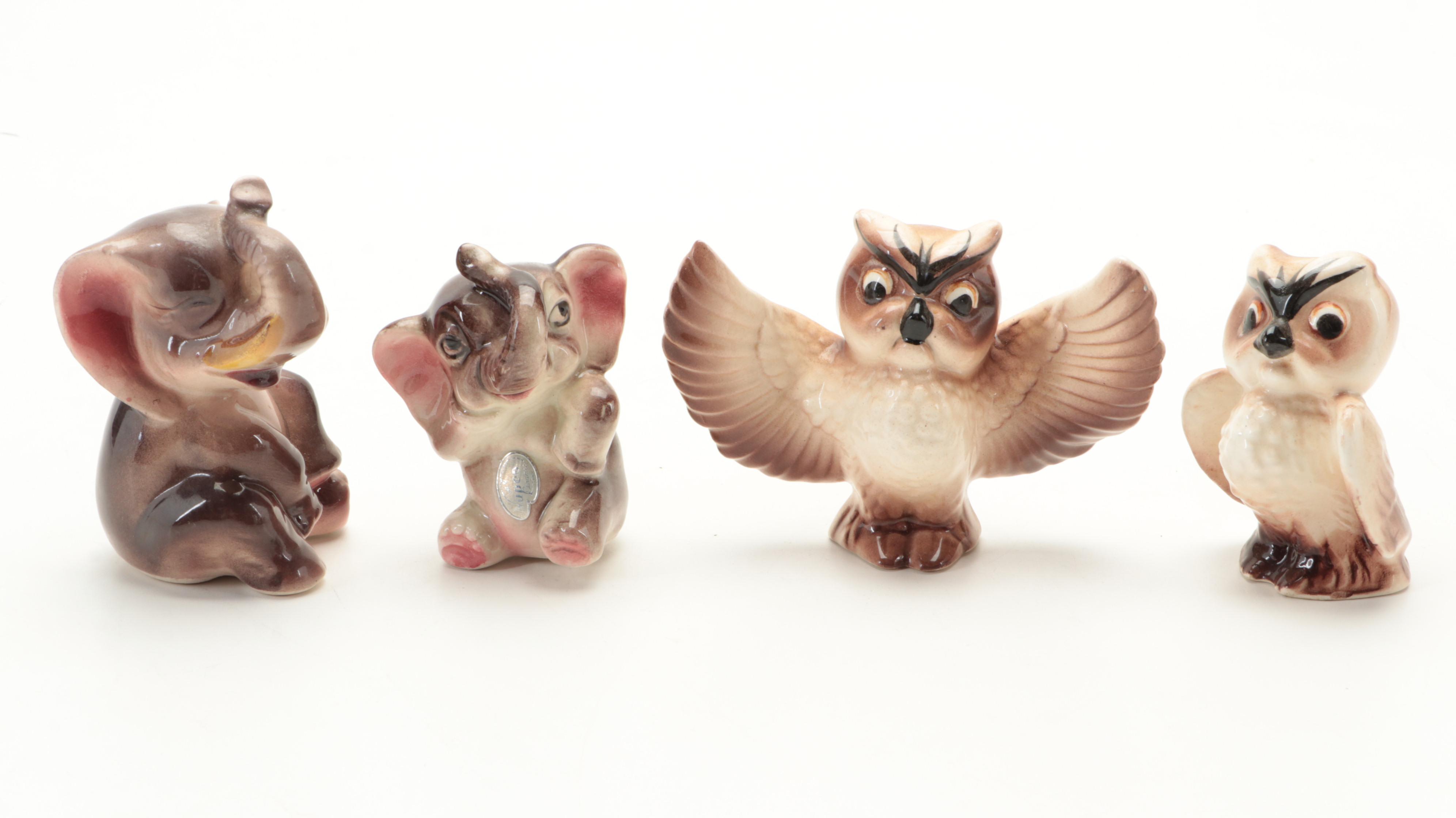 Napco and Other Japanese Ceramic Animal Figural Shakers, Mid-20th Century