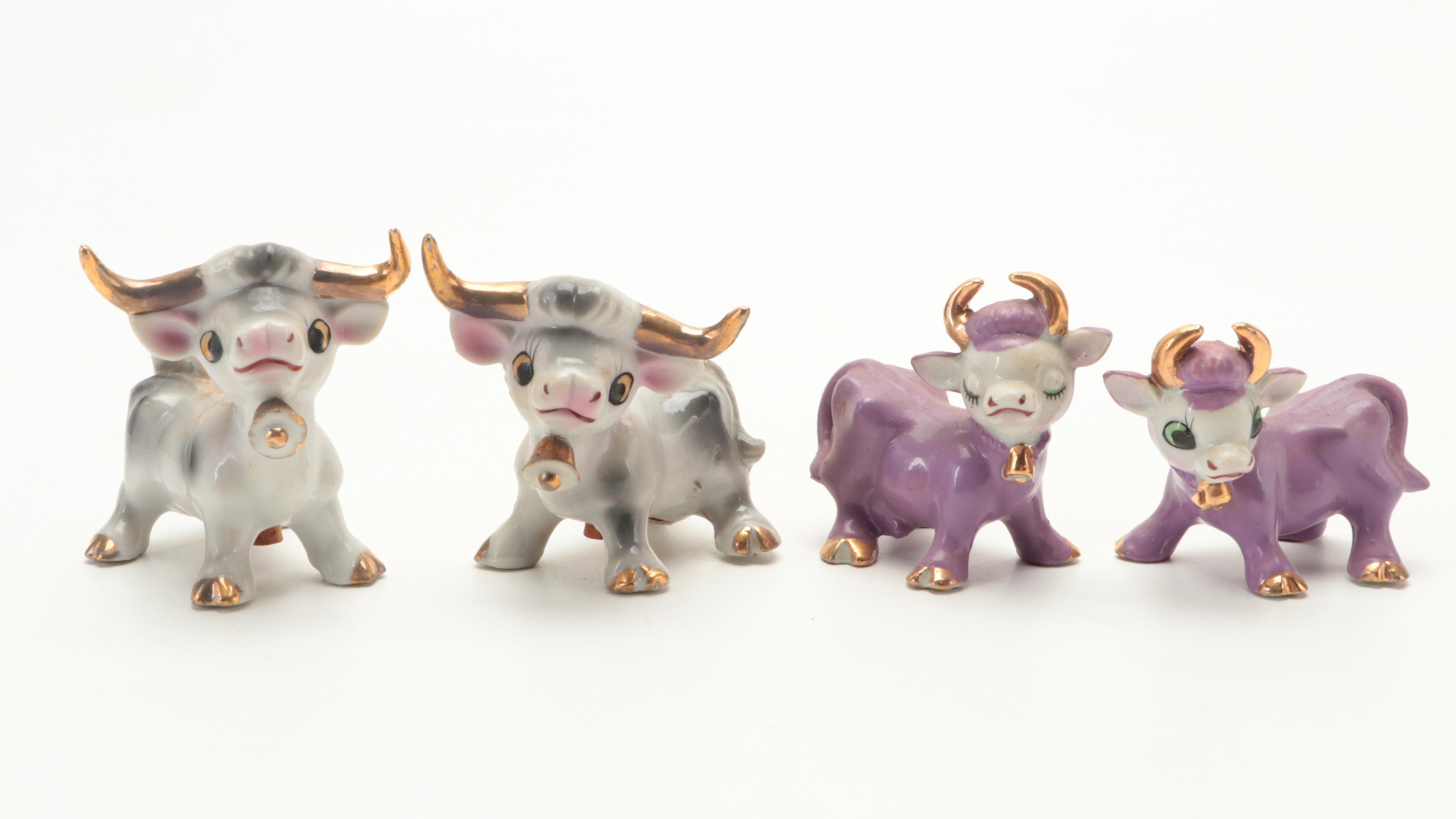 Napco and Other Japanese Ceramic Animal Figural Shakers, Mid-20th Century