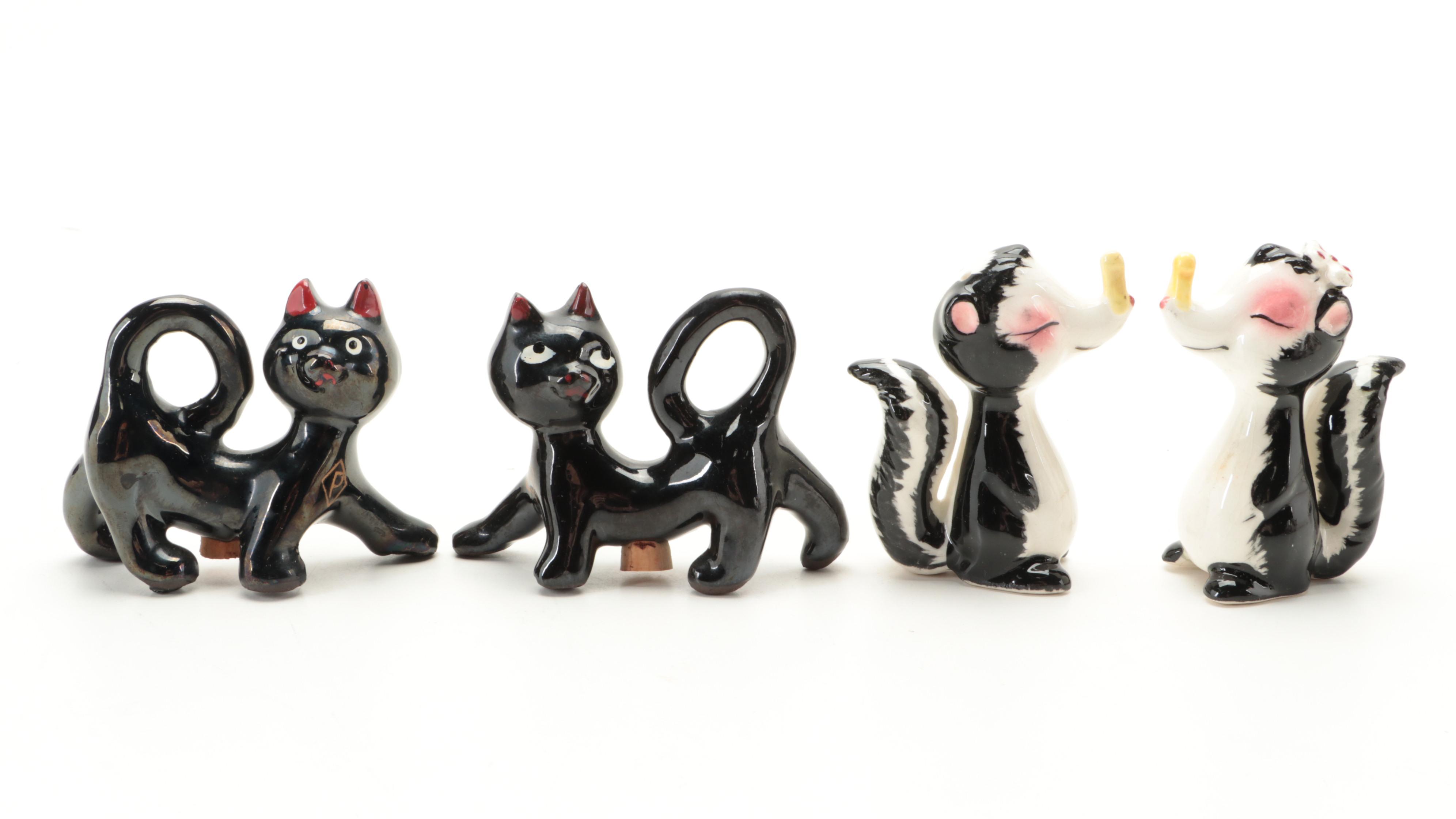Napco and Other Japanese Ceramic Animal Figural Shakers, Mid-20th Century