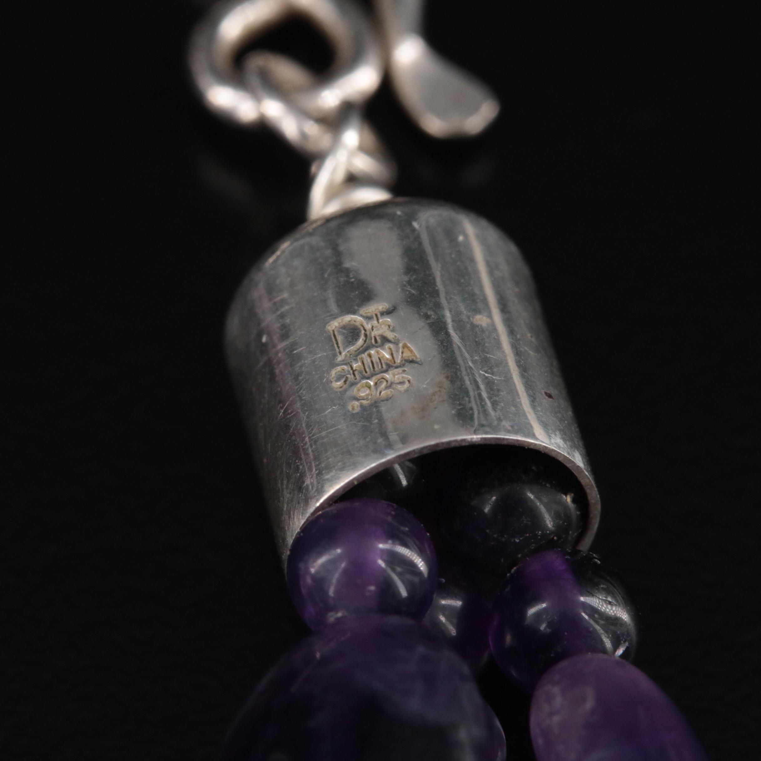 Desert Rose Trading Sterling Abalone and Amethyst Pendant Necklace