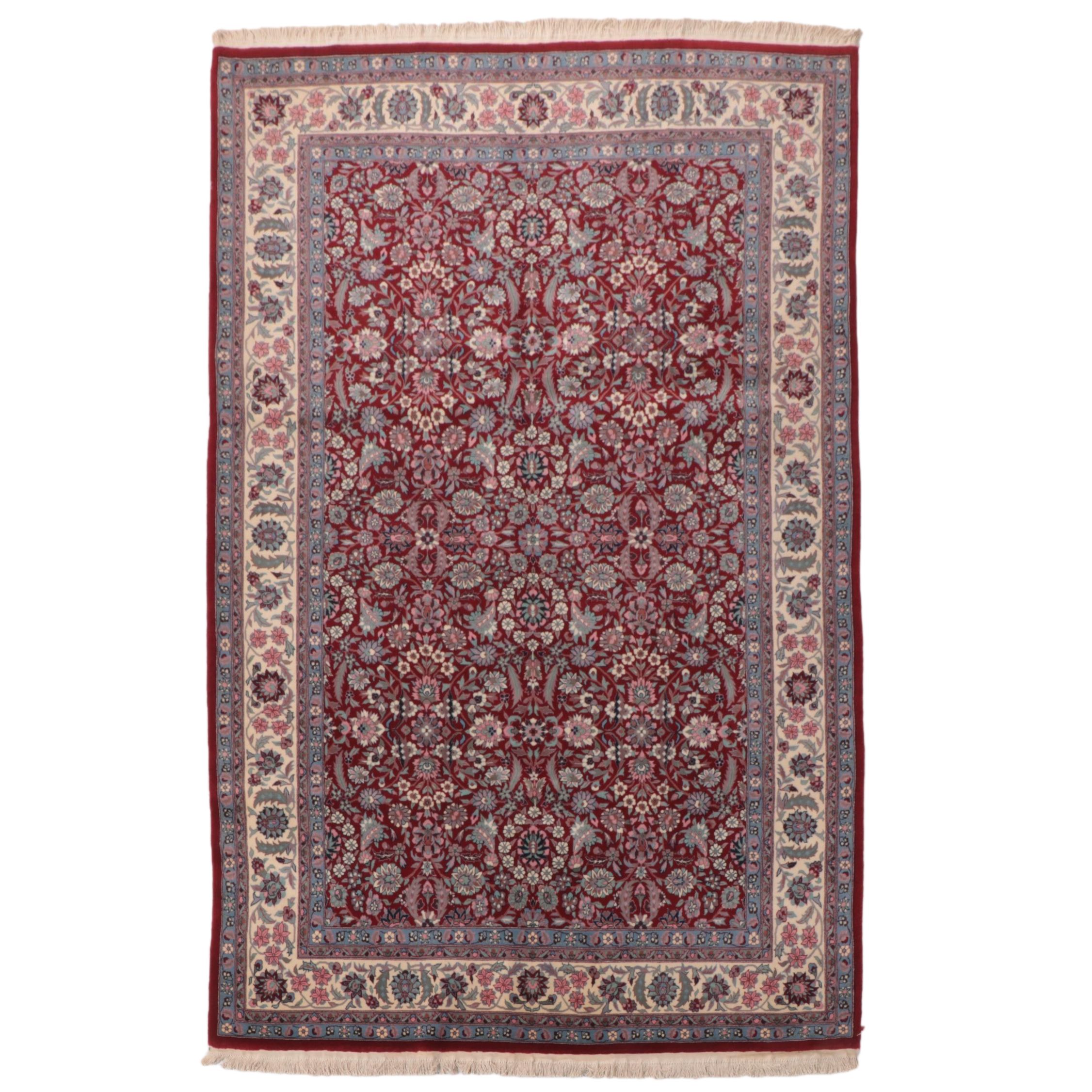 6'1 x 9'10 Hand-Knotted Indo-Persian Mahal Style Area Rug