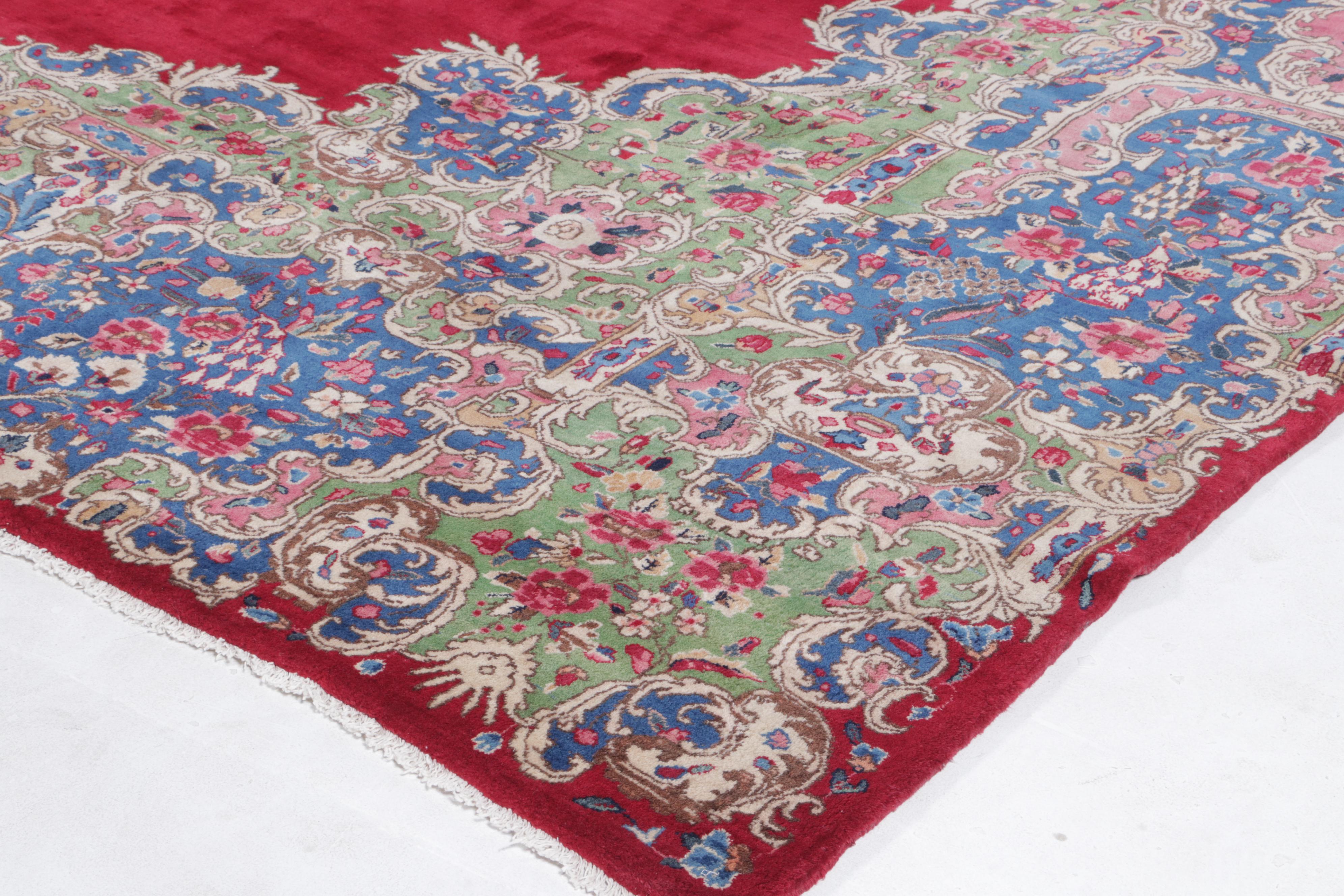 11'8 x 15'3 Hand-Knotted Indo-Persian American Sarouk Area Rug