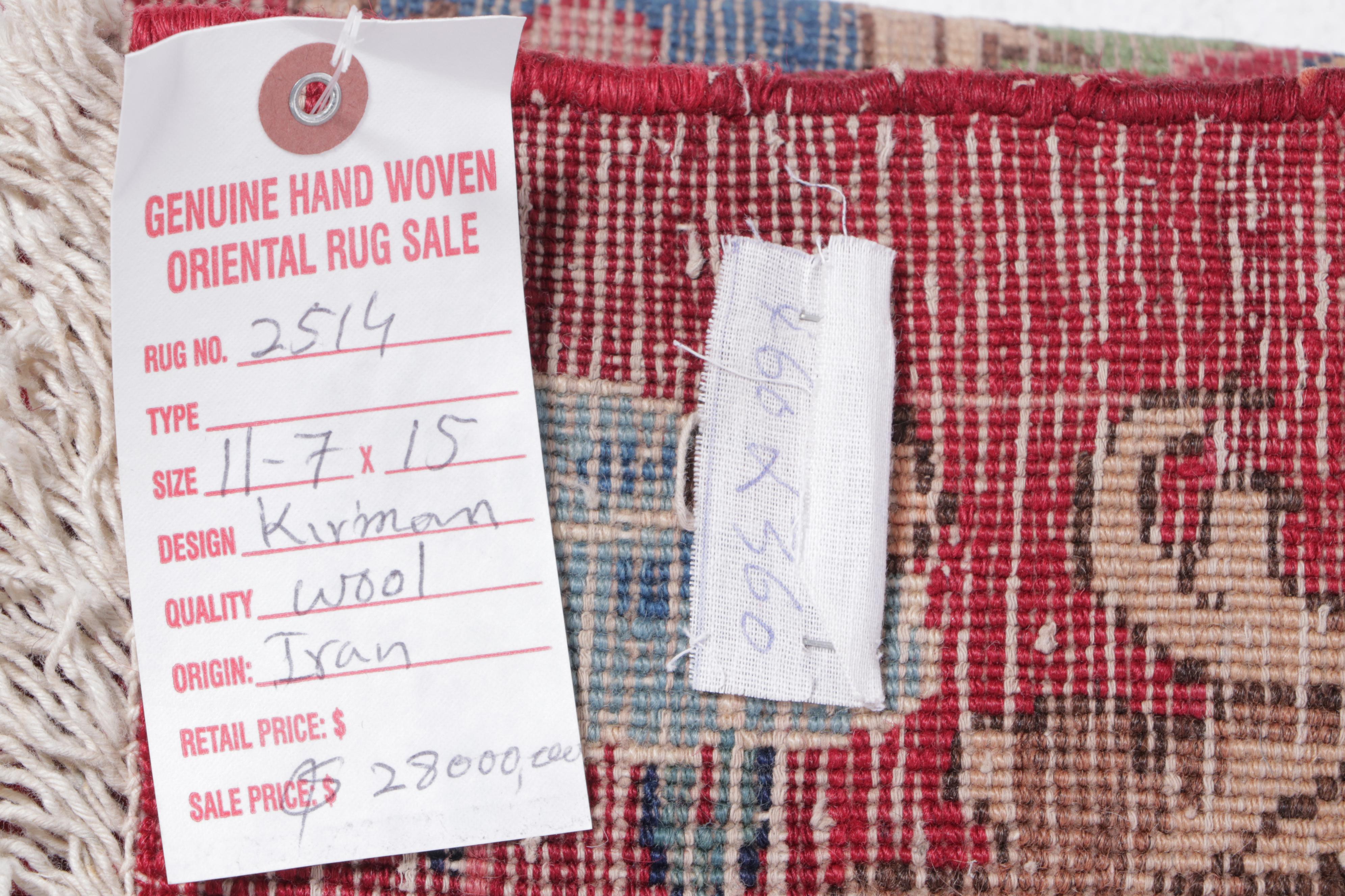 11'8 x 15'3 Hand-Knotted Indo-Persian American Sarouk Area Rug