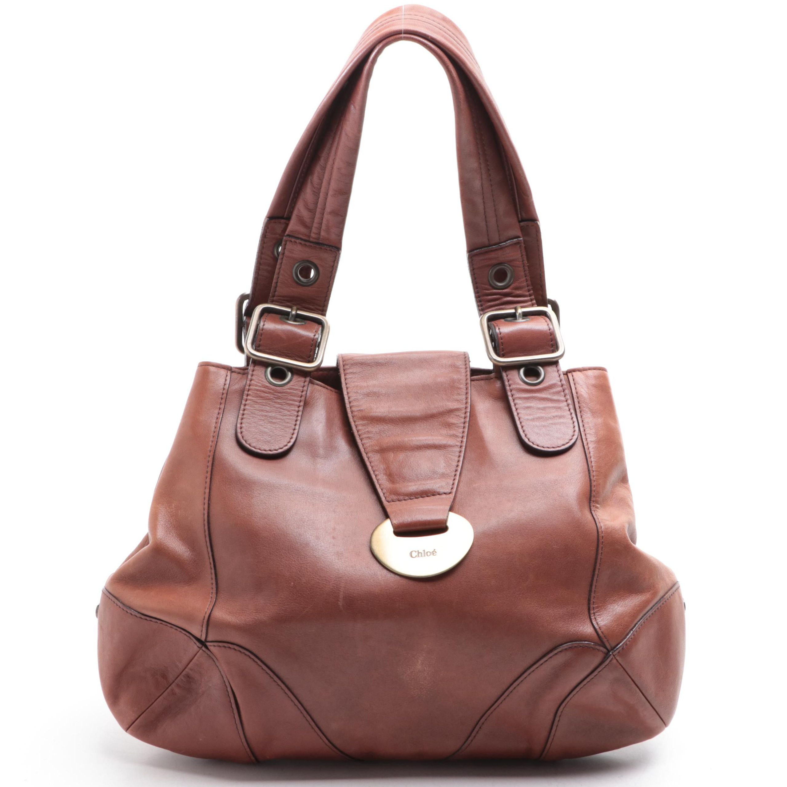 Chloé Tote Bag in Smooth Brown Leather
