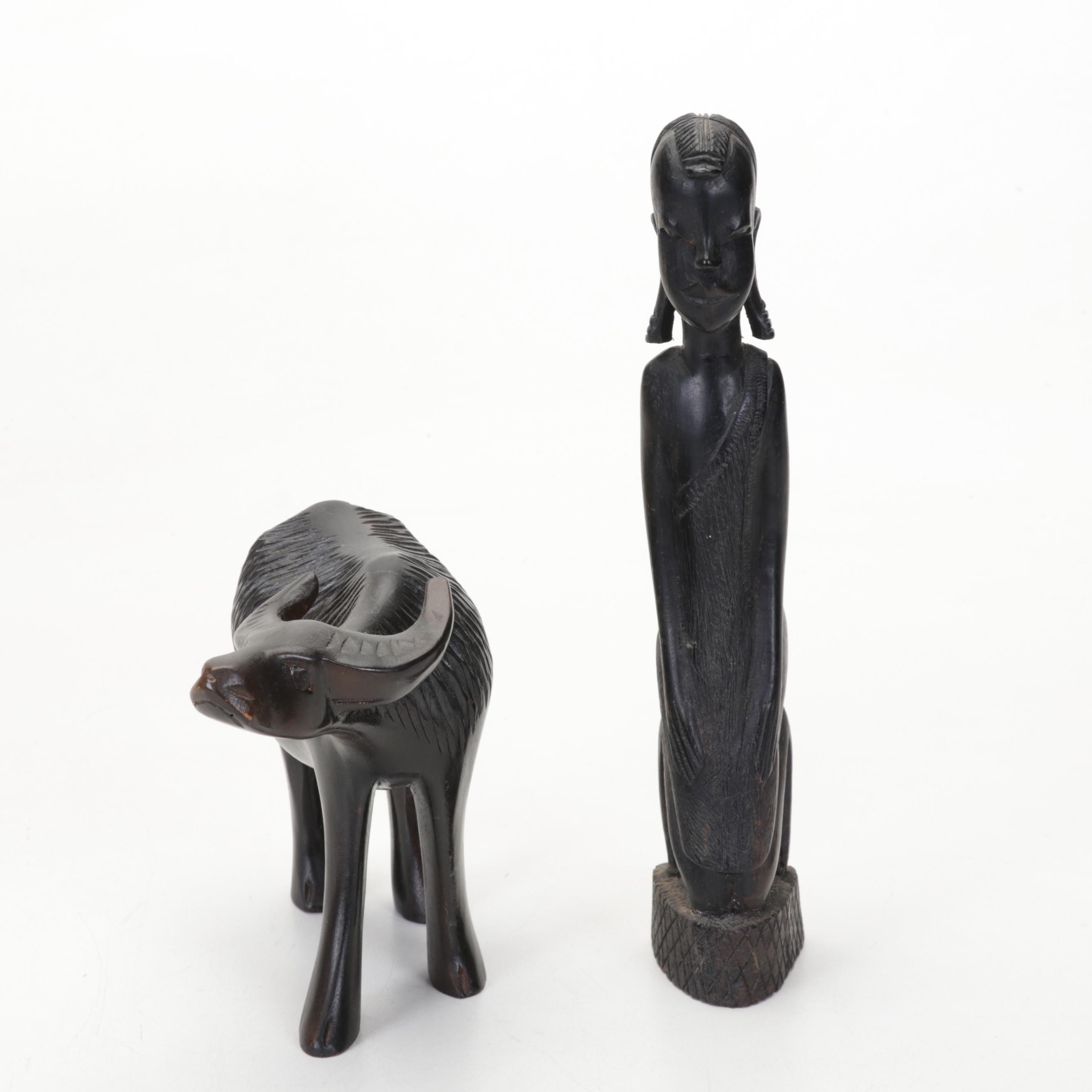Carved Wood East African Sculptures and Figurines
