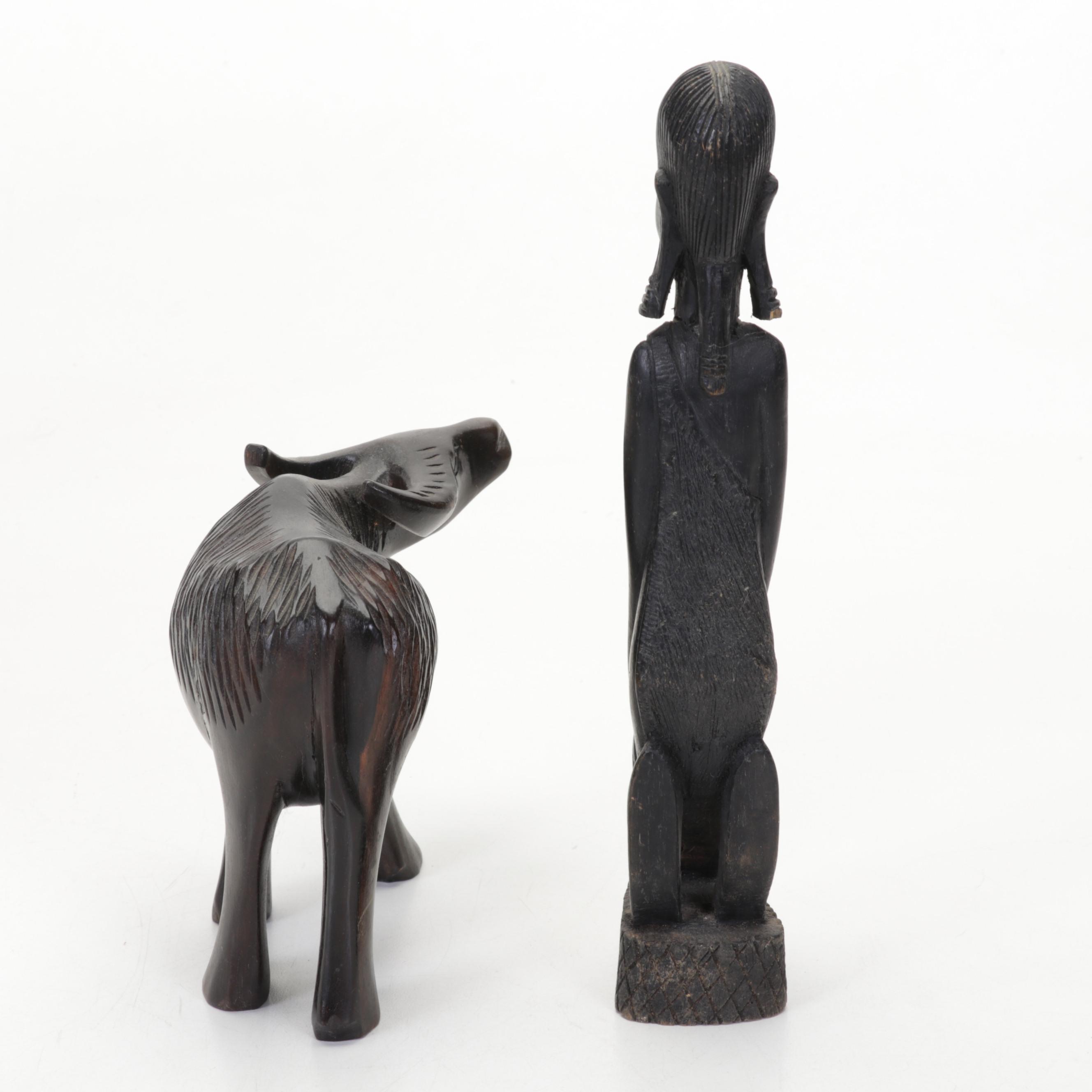 Carved Wood East African Sculptures and Figurines