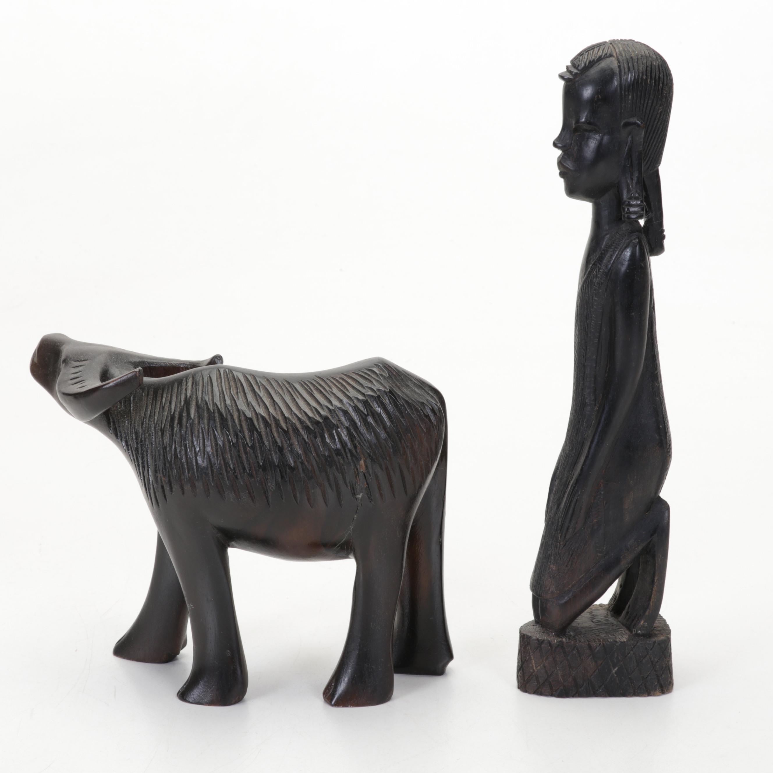 Carved Wood East African Sculptures and Figurines