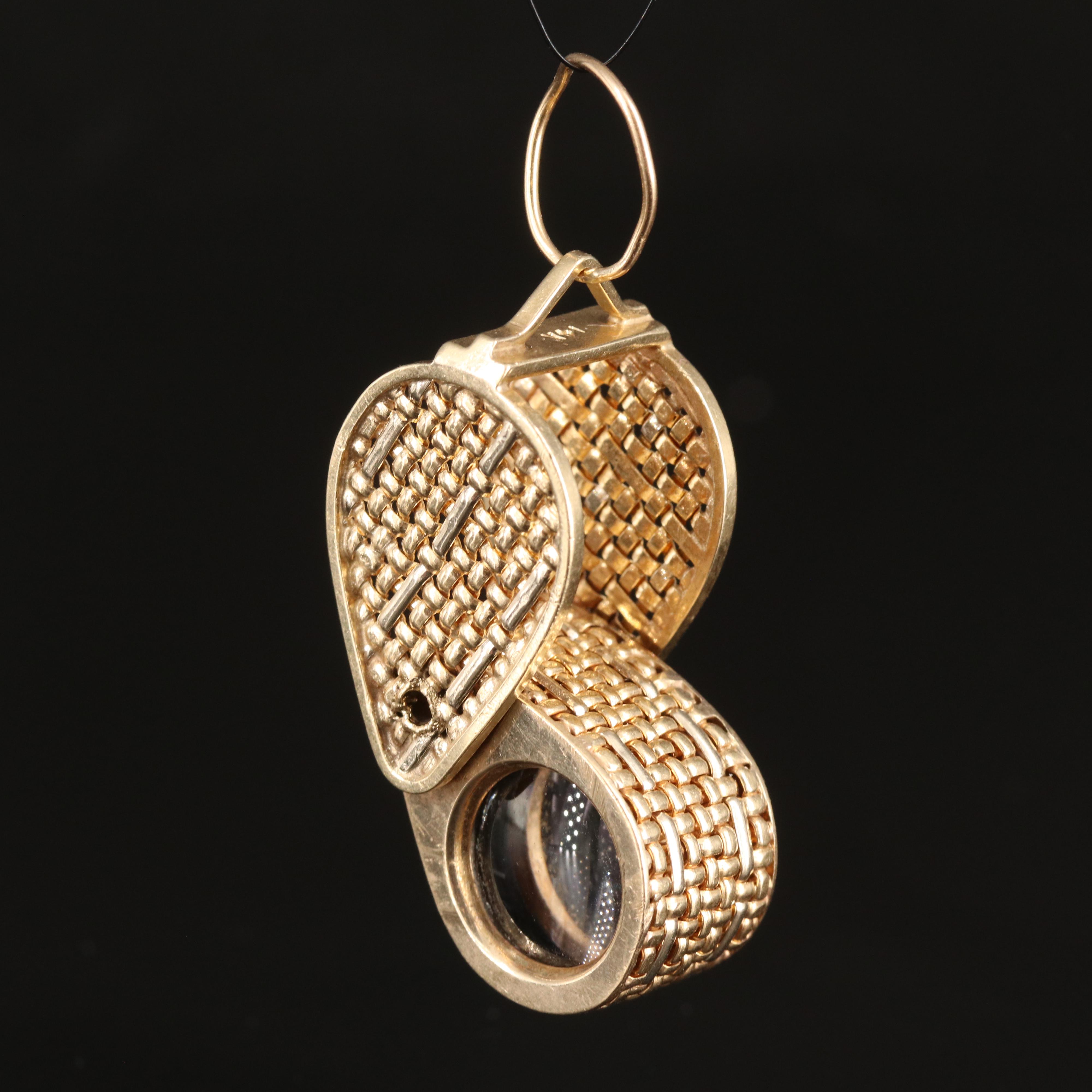 14K Jewelers Loupe with Basket Weave Pattern