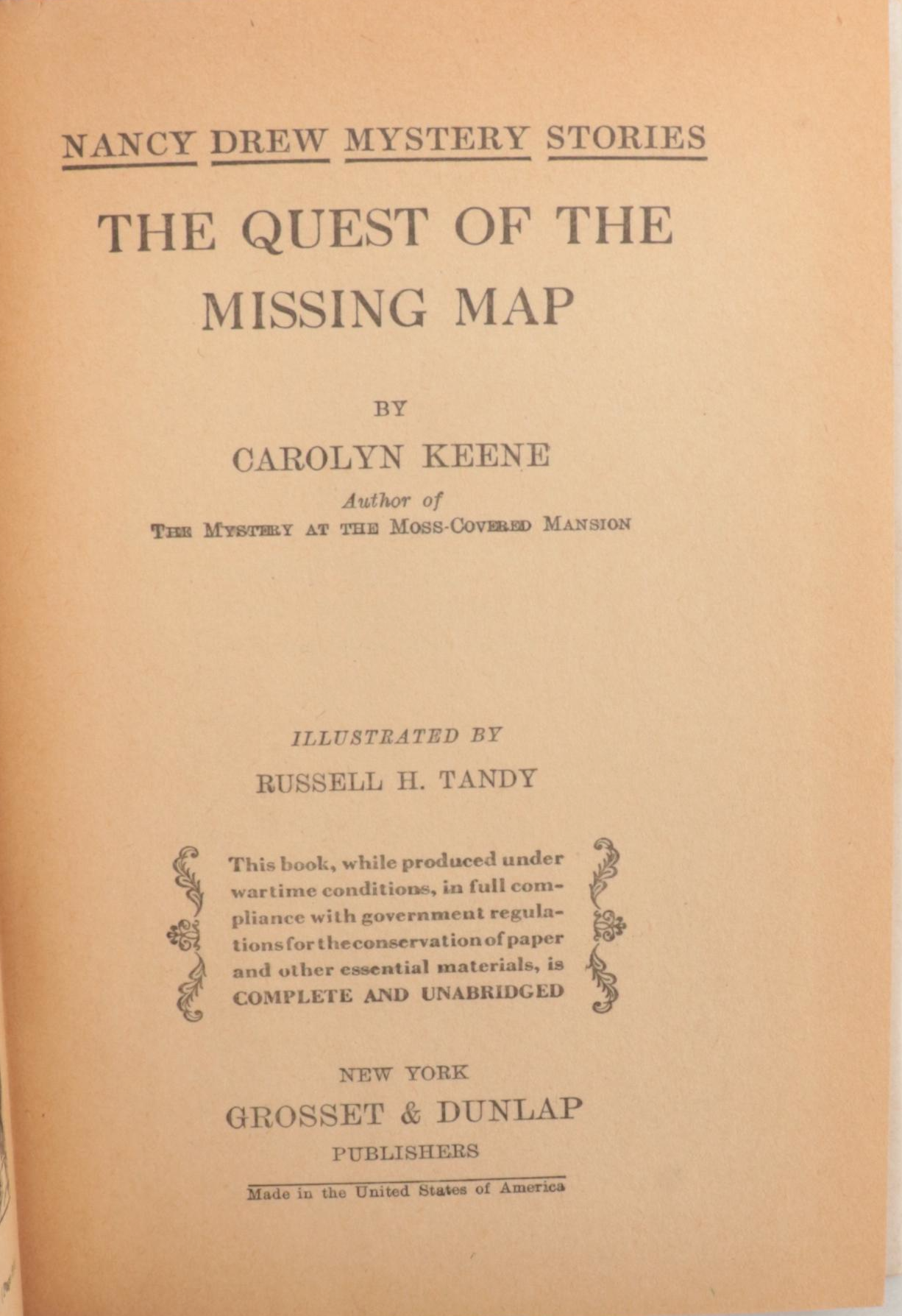 "Nancy Drew" Mystery Series by Carolyn Keene, 1932–1946