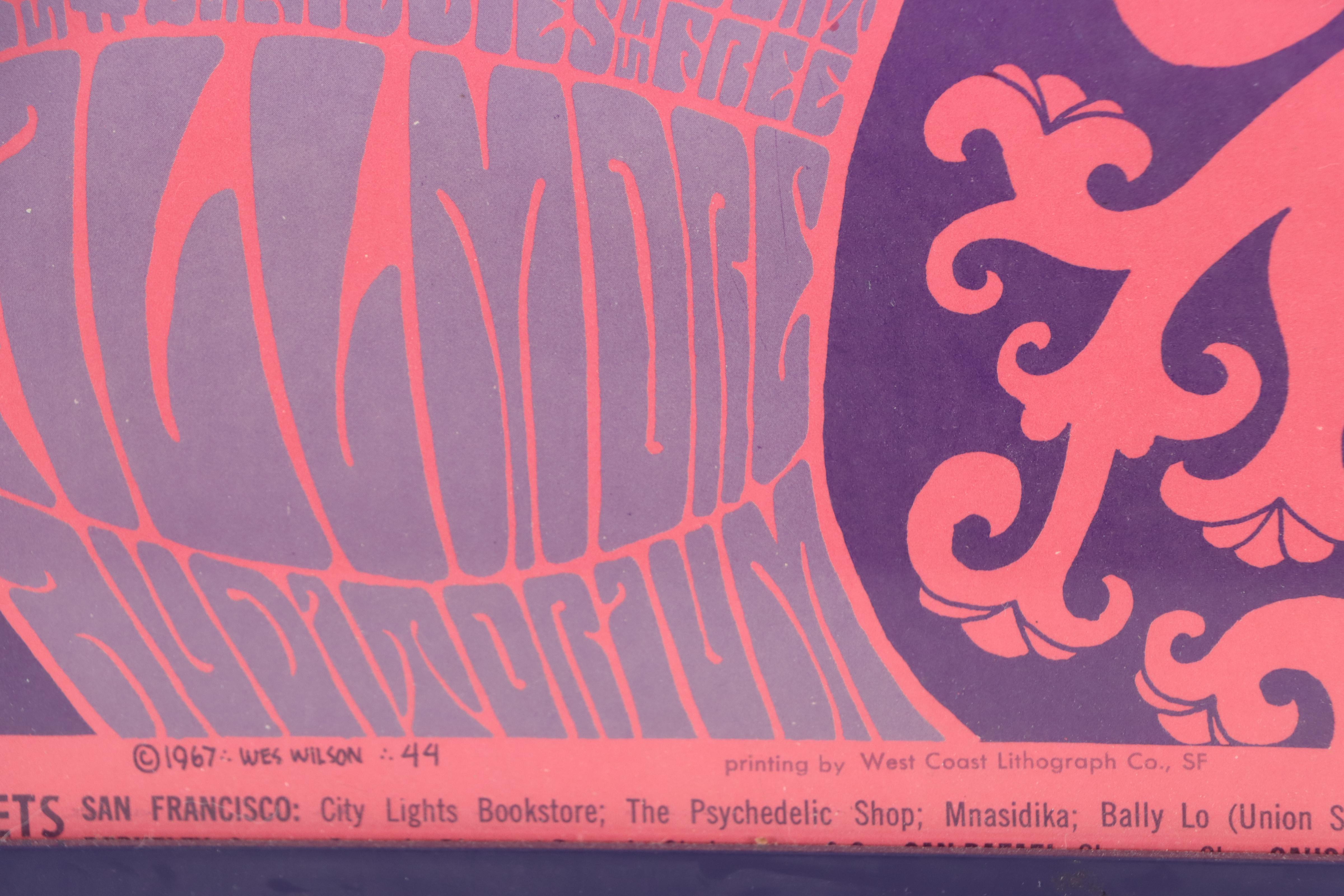 Color Lithograph Concert Poster After Wes Wilson