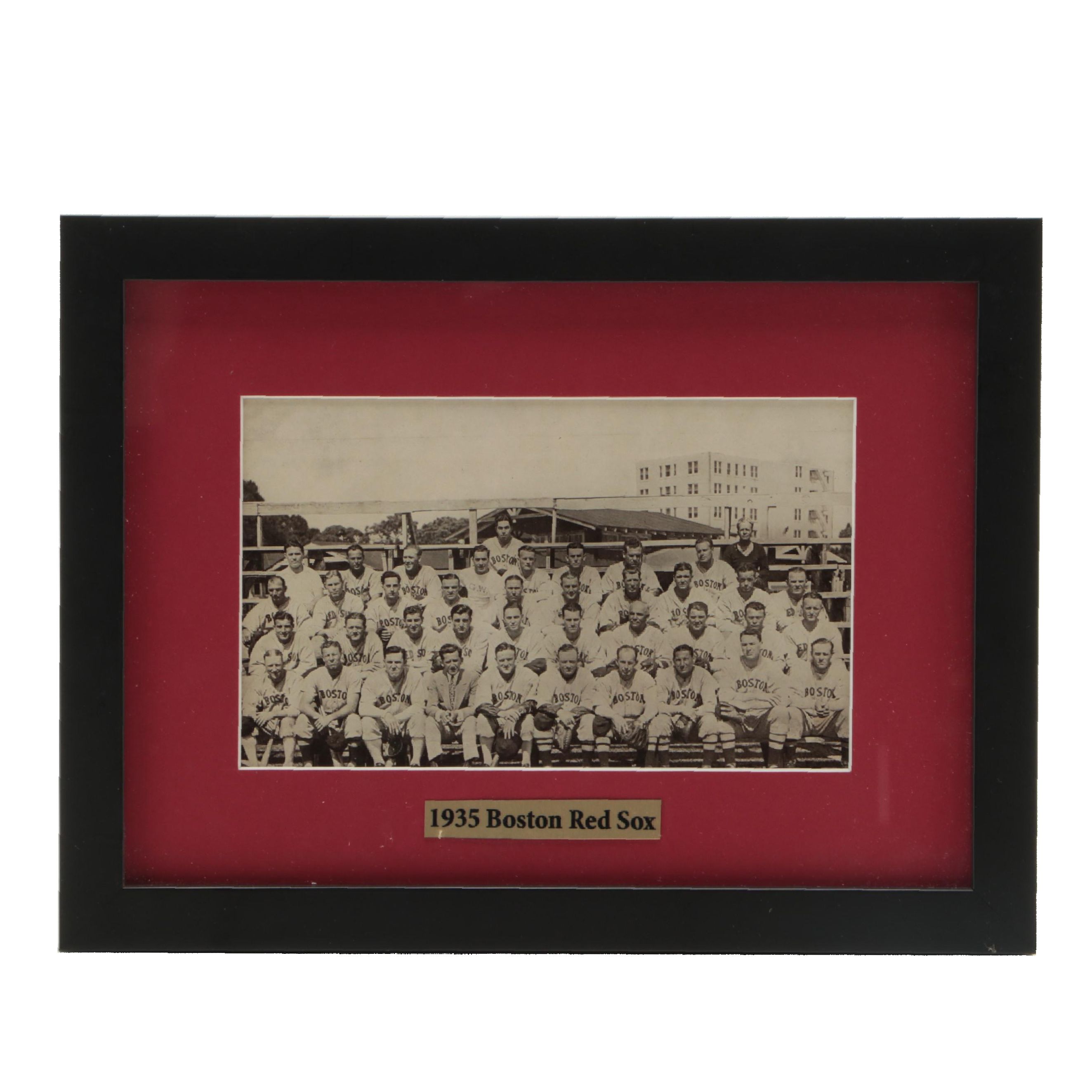 1935 R311 Boston Red Sox Team National Chicle Baseball Photo in Mat Frame