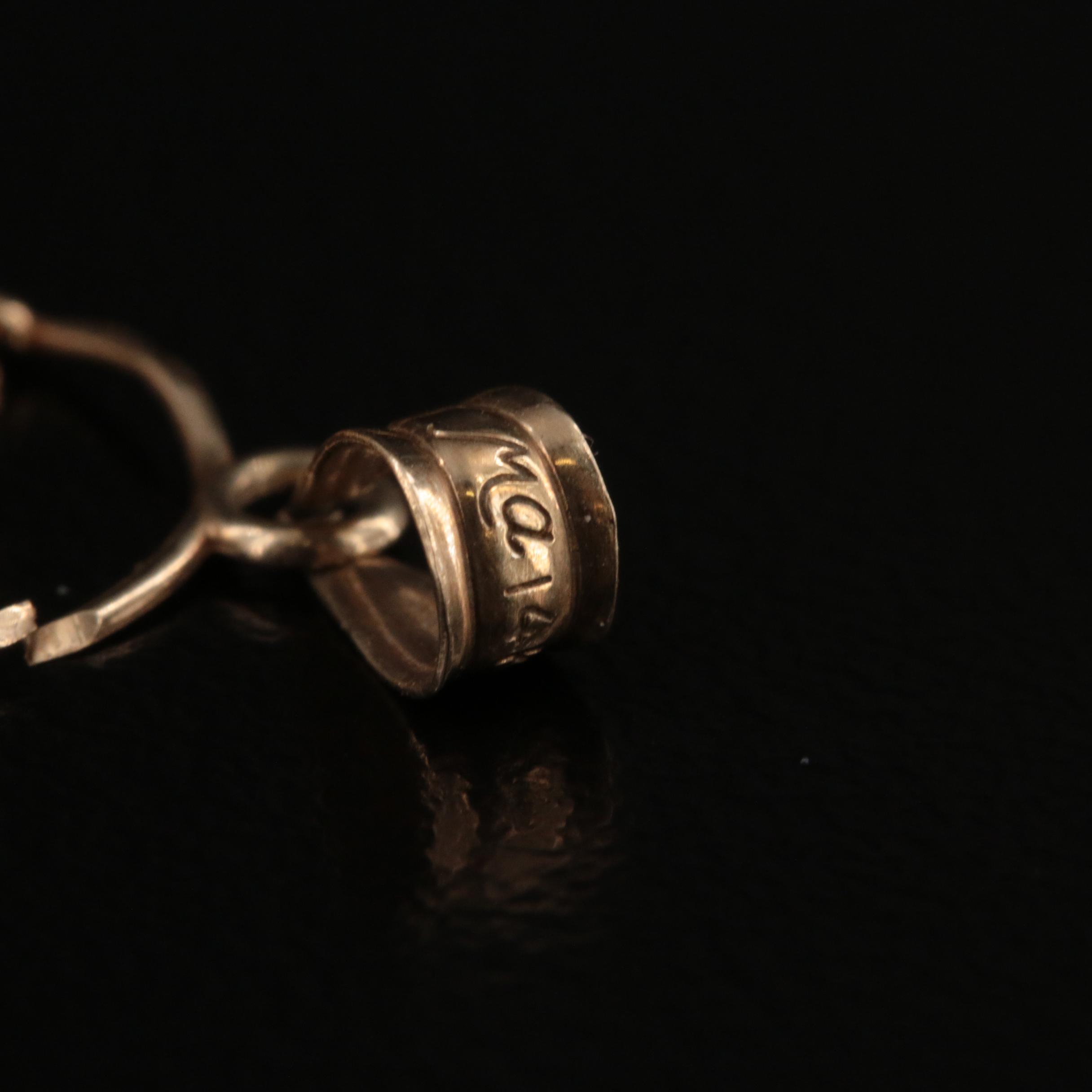 14K "Love", Rose and Heart Pendants and Chain Necklace