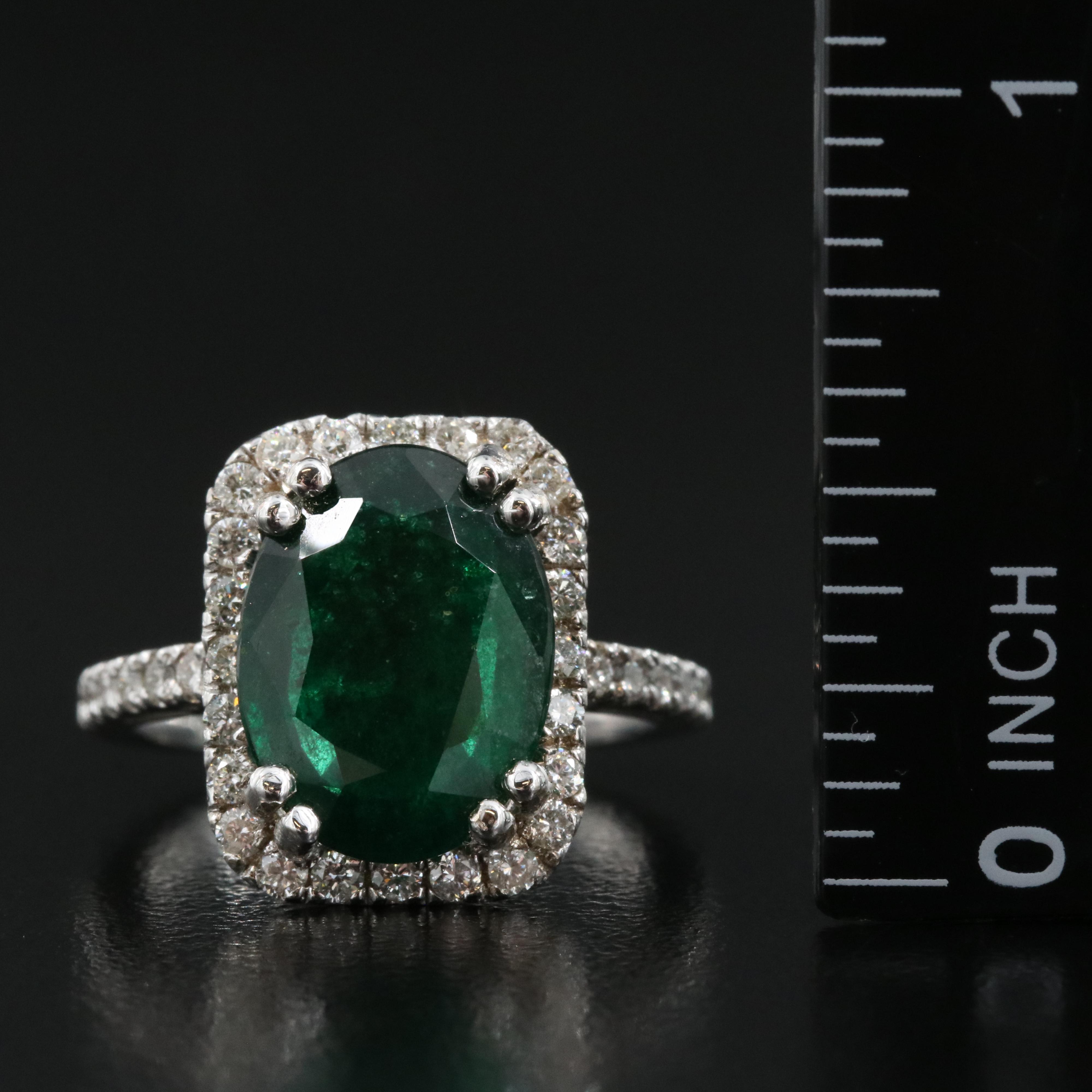18K 4.50 CT Emerald and Diamond Ring