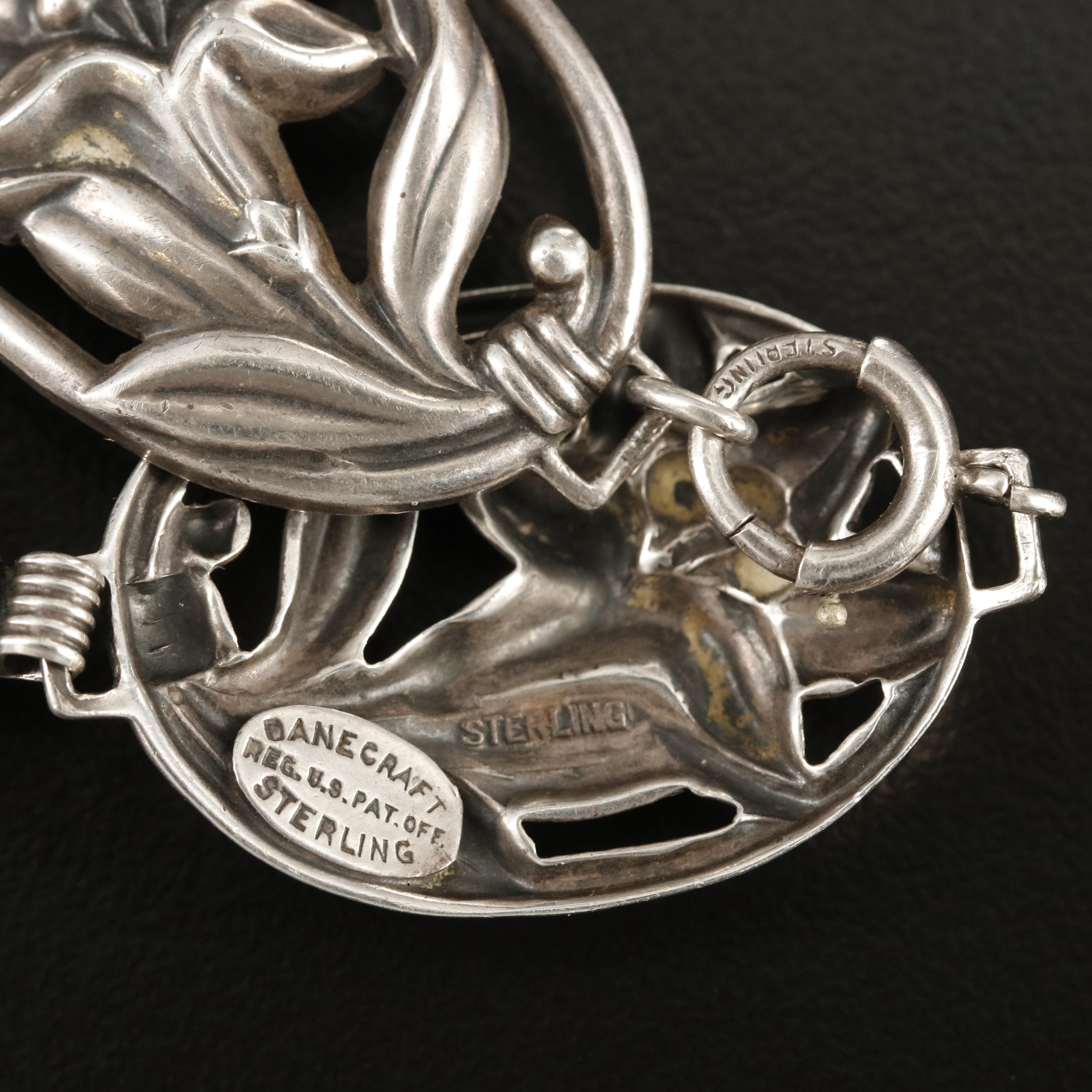 Danecraft Sterling Lily Flower Panel Bracelet