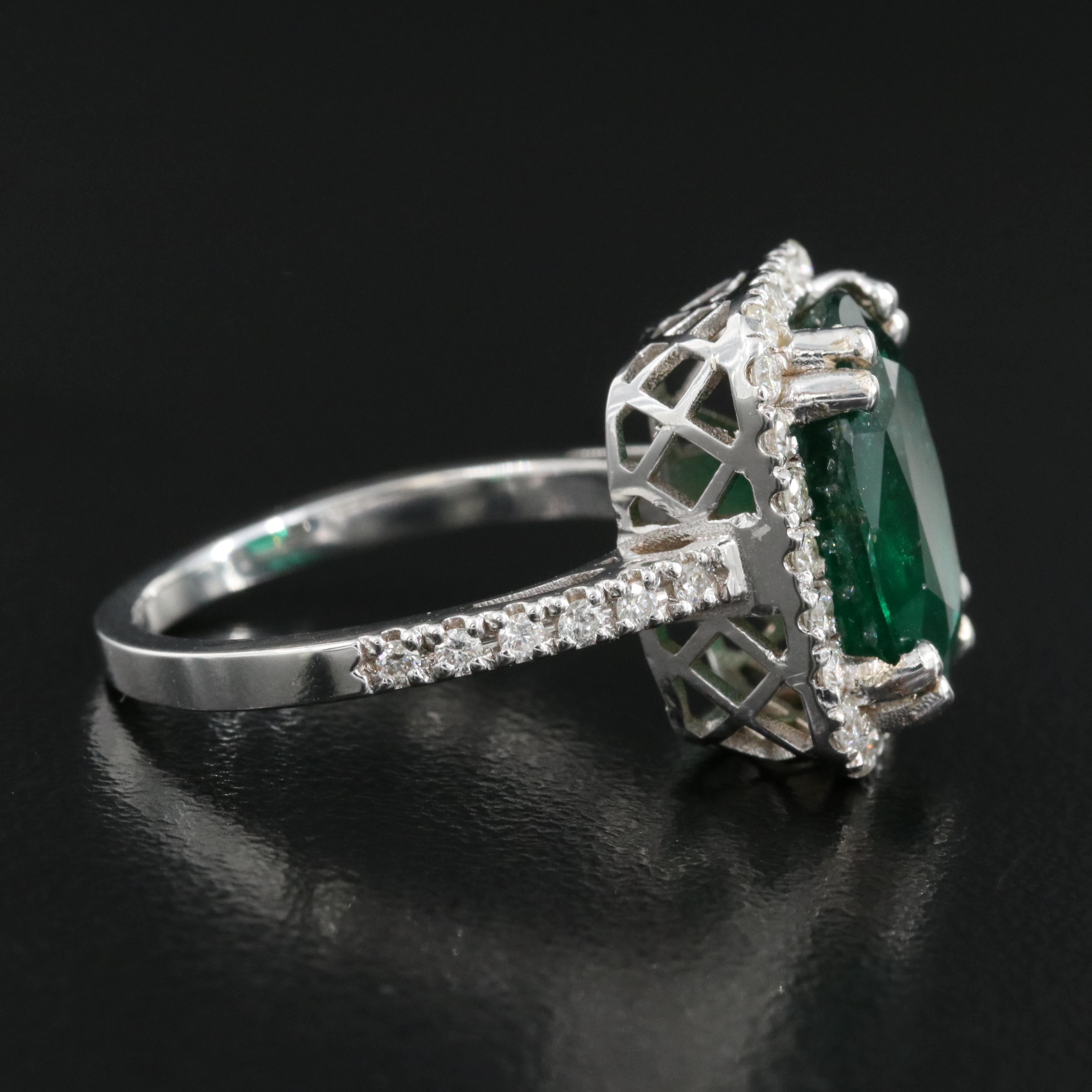 18K 4.50 CT Emerald and Diamond Ring