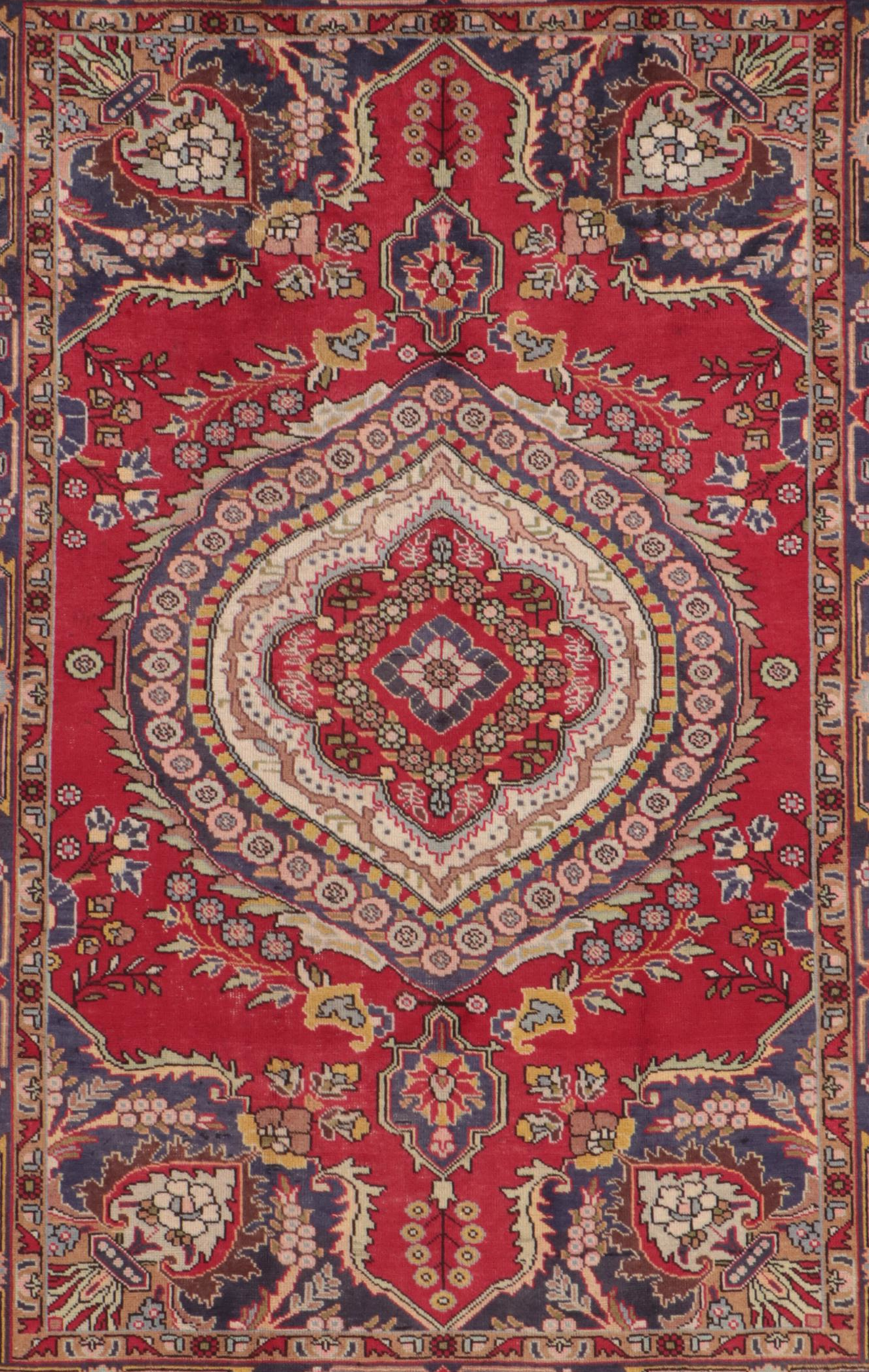 6'7 x 9'5 Hand-Knotted Persian Tabriz Area Rug