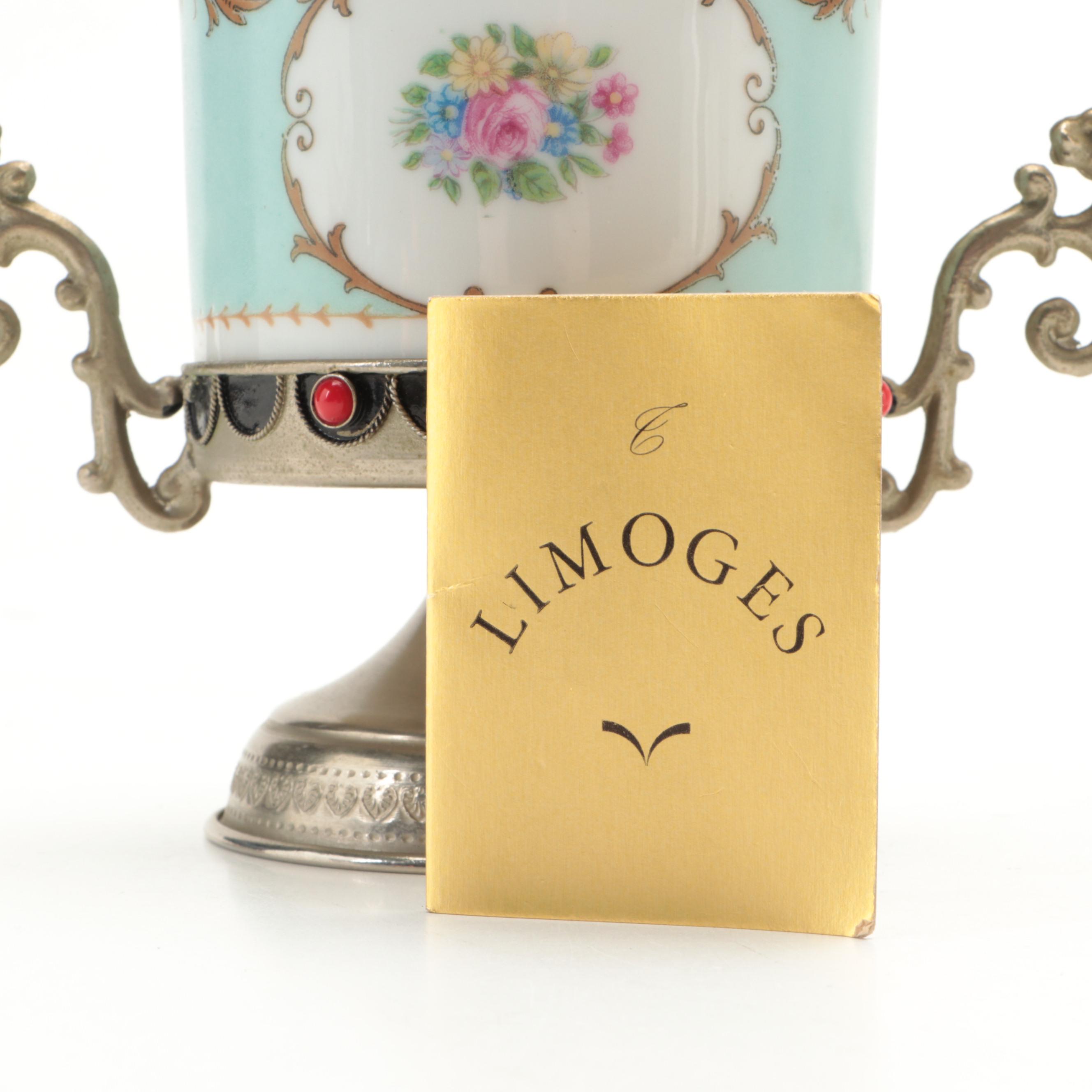 European White Stain Glass Hand-Painted Bottle Vase with Other Décor