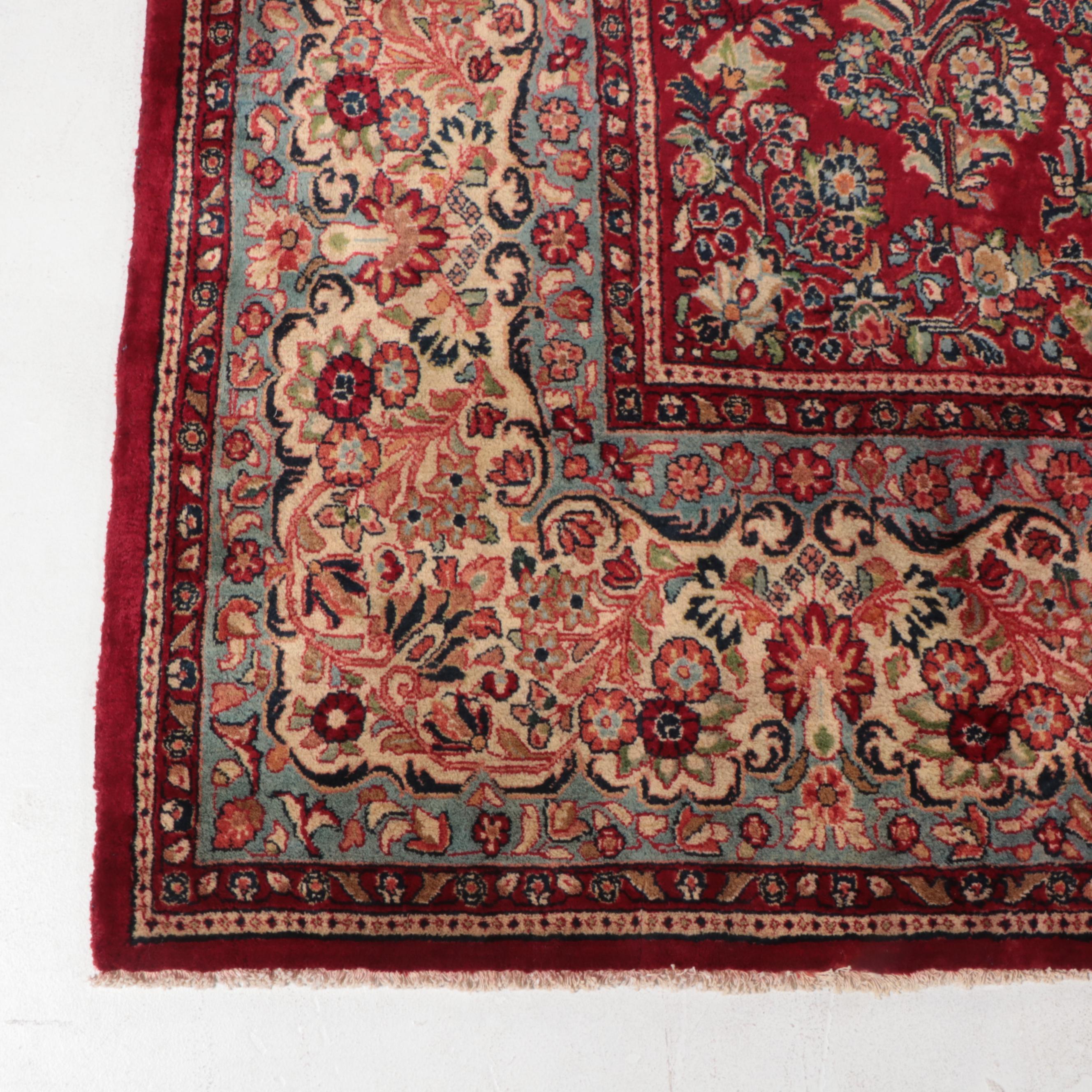 10'10 x 11'7 Hand-Knotted Persian Sarouk Area Rug