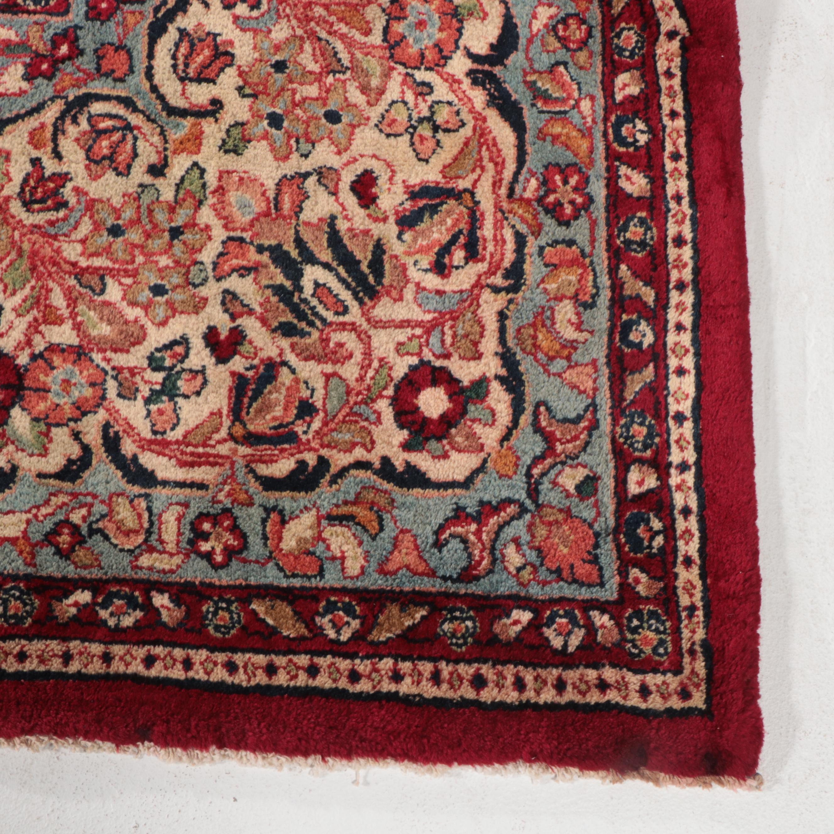 10'10 x 11'7 Hand-Knotted Persian Sarouk Area Rug