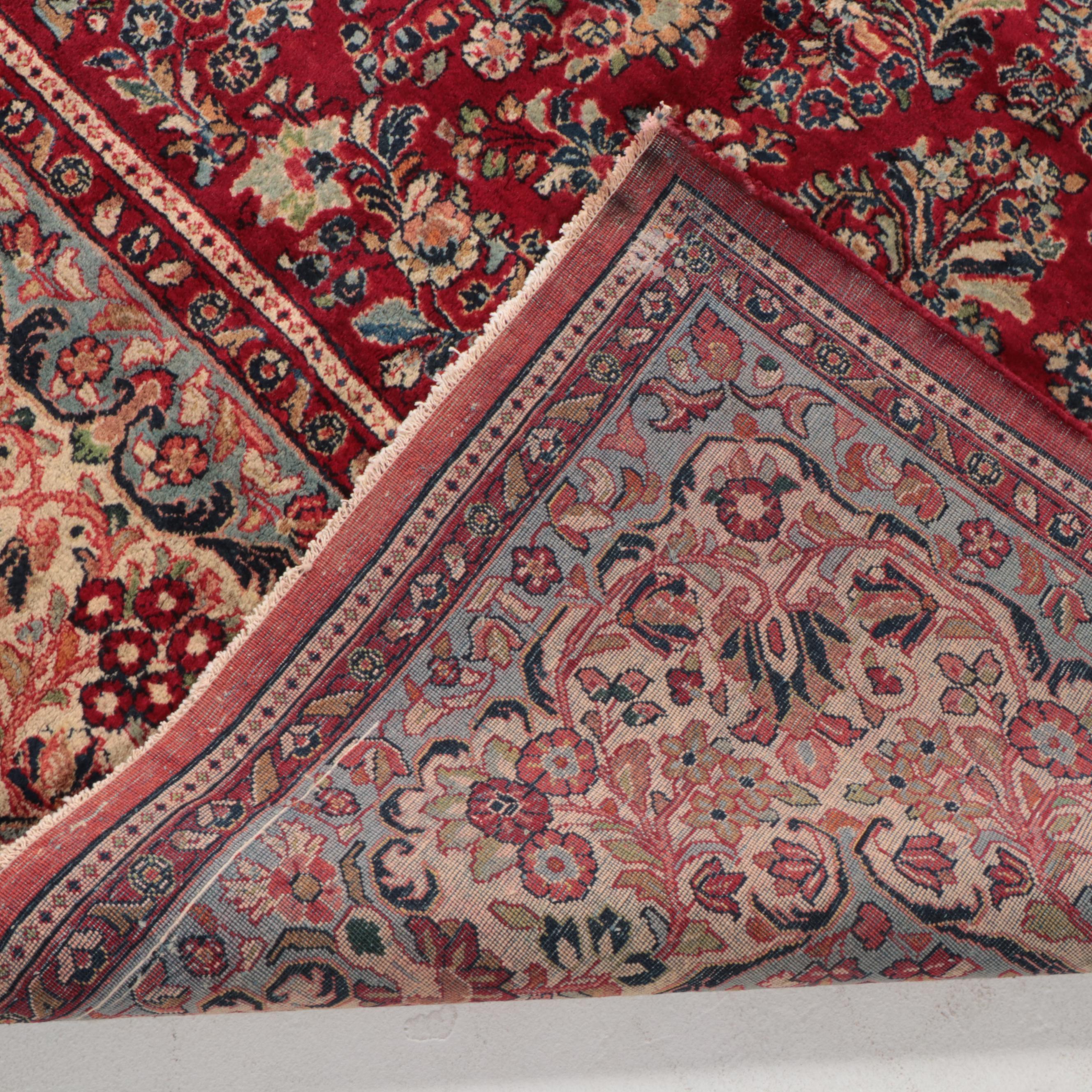 10'10 x 11'7 Hand-Knotted Persian Sarouk Area Rug