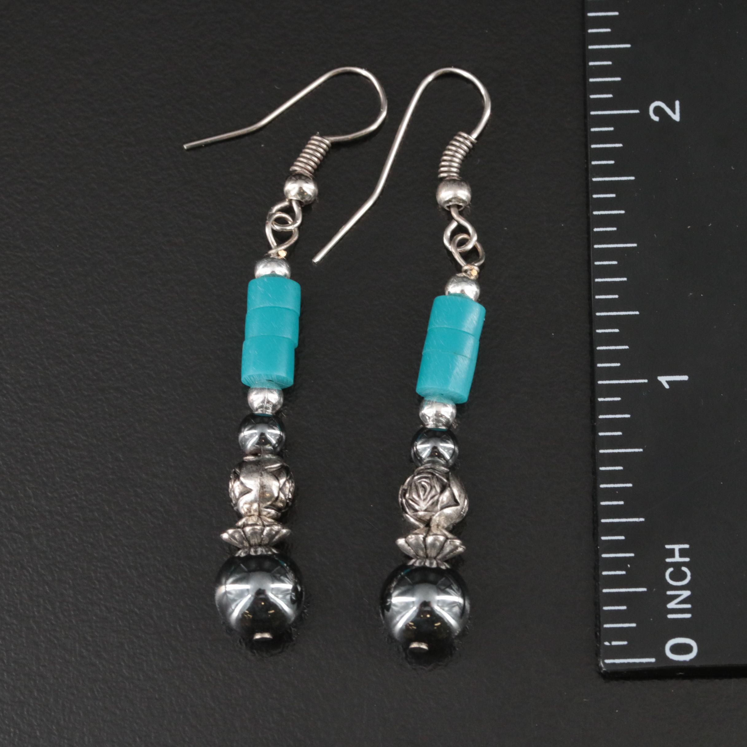 Southwestern Hematite and Faux Hematite Necklace, Bracelet and Earrings