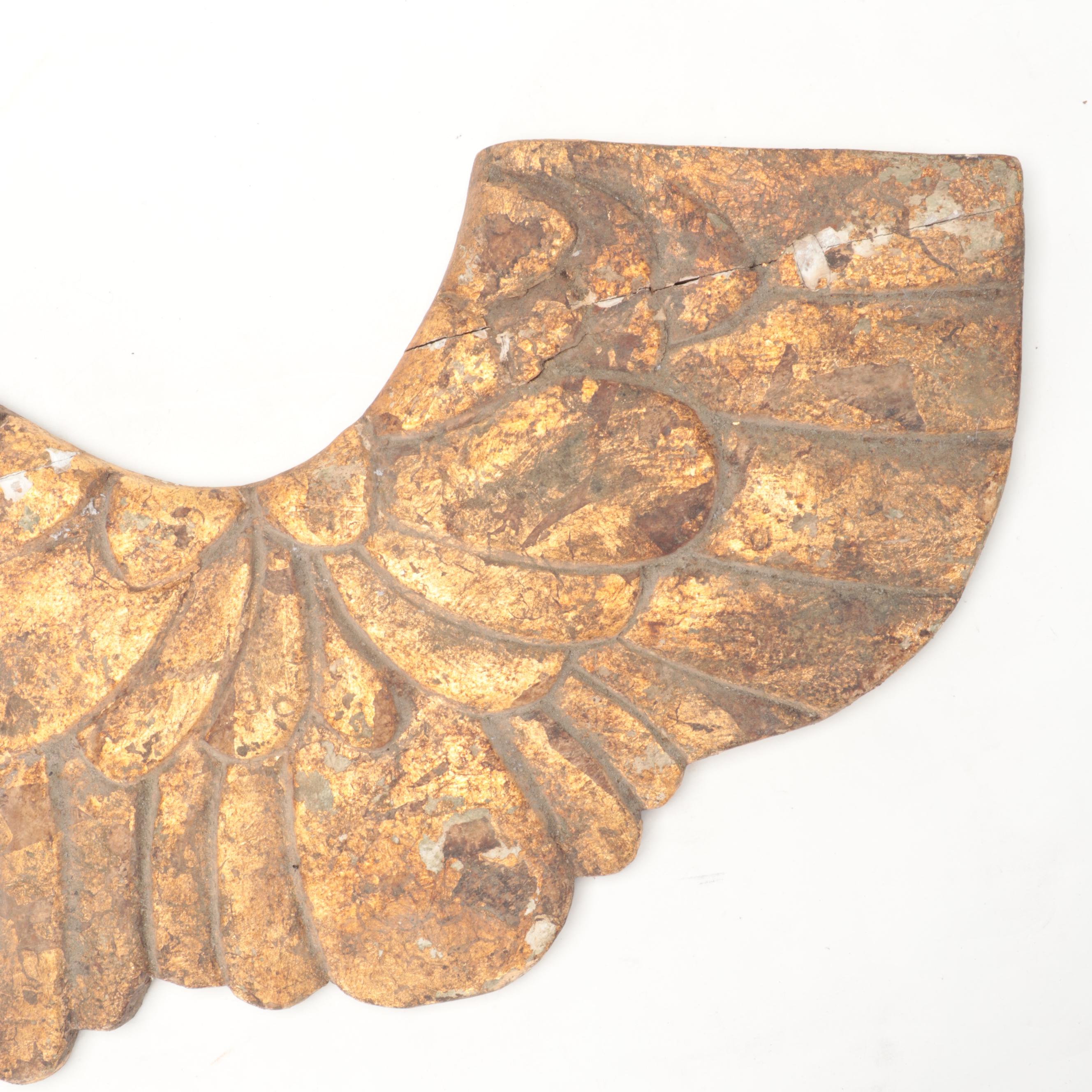 Spanish Colonial Style Carved Giltwood Angel Wing
