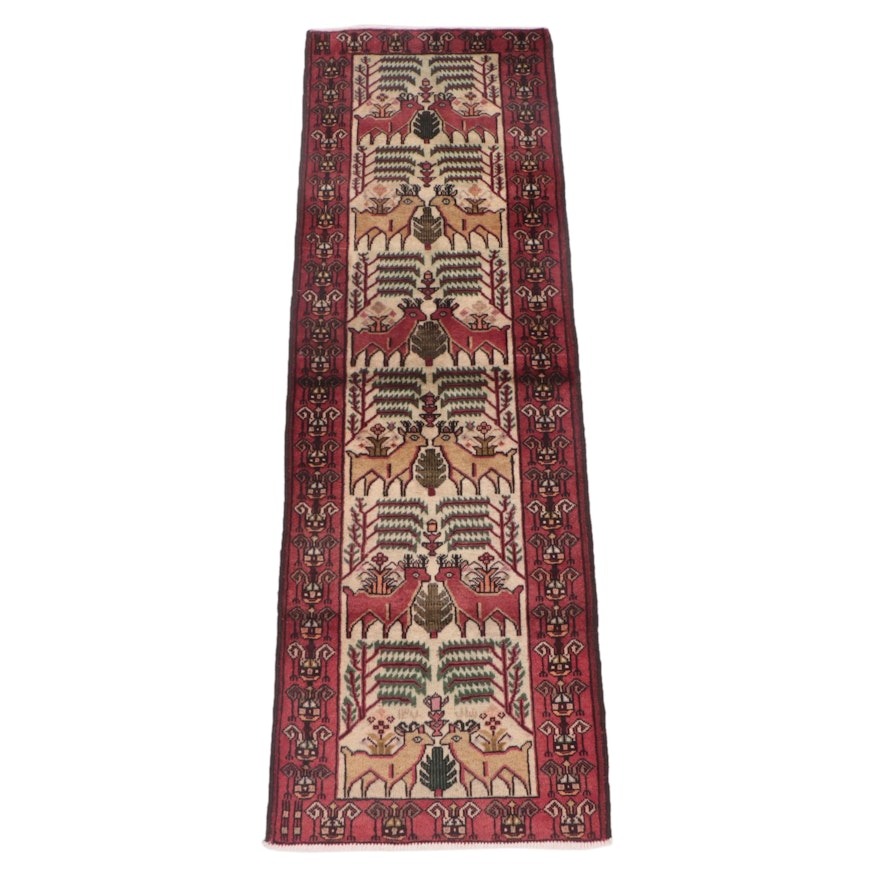 2' x 6'6 Hand-Knotted Persian Pictorial Carpet Runner
