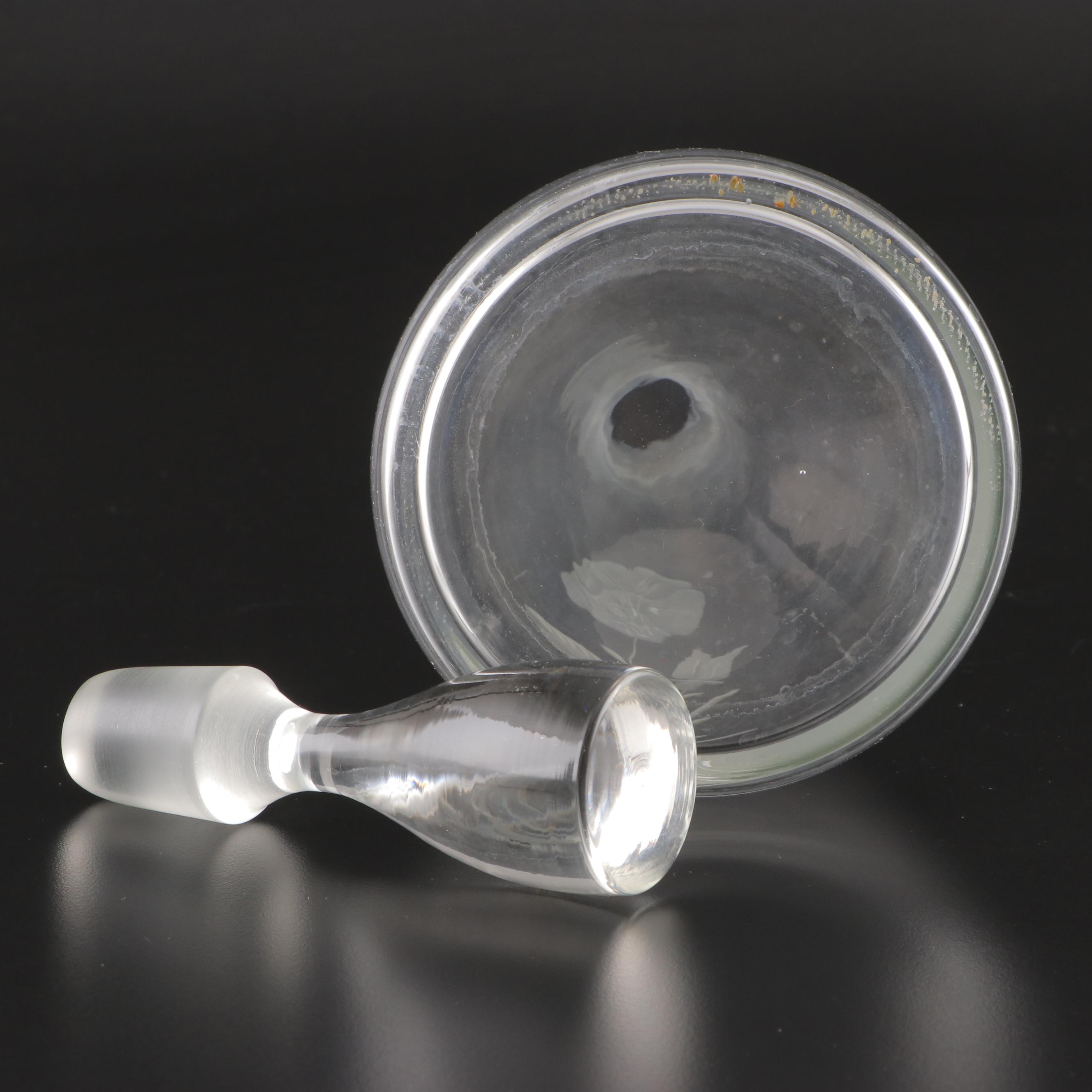 Etched Glass Decanter with Matching Wine Glasses