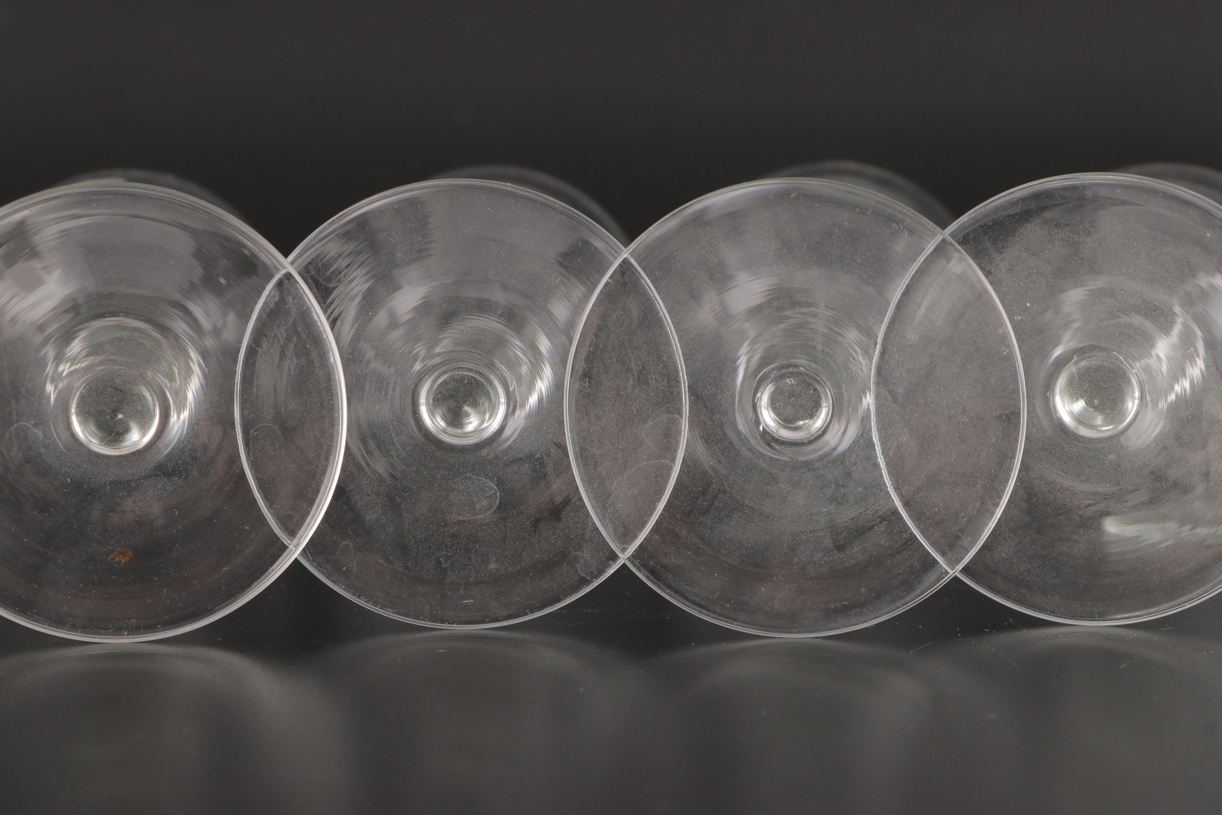 Etched Glass Decanter with Matching Wine Glasses