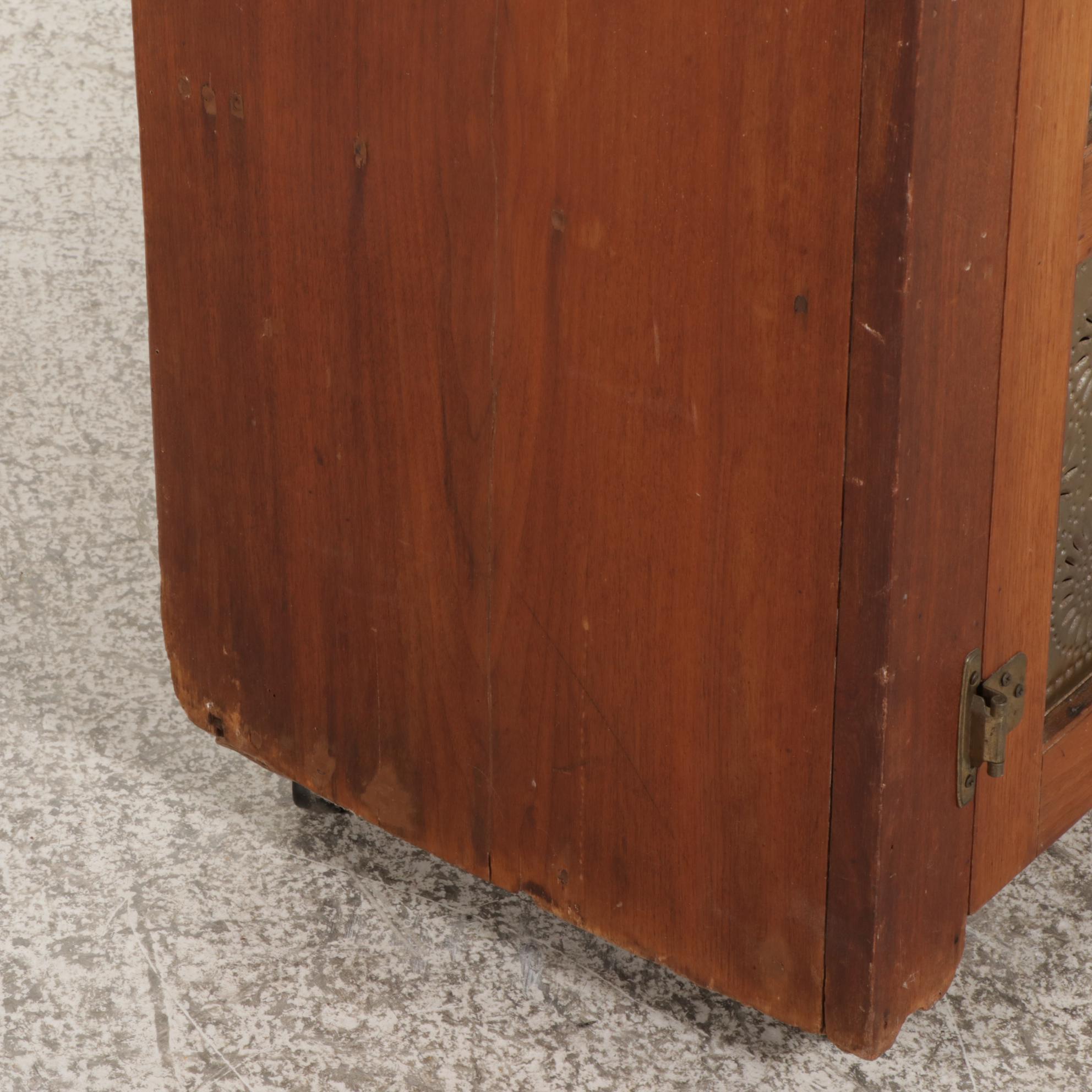 American Primitive Walnut Six-Tin Pie Safe, 19th Century