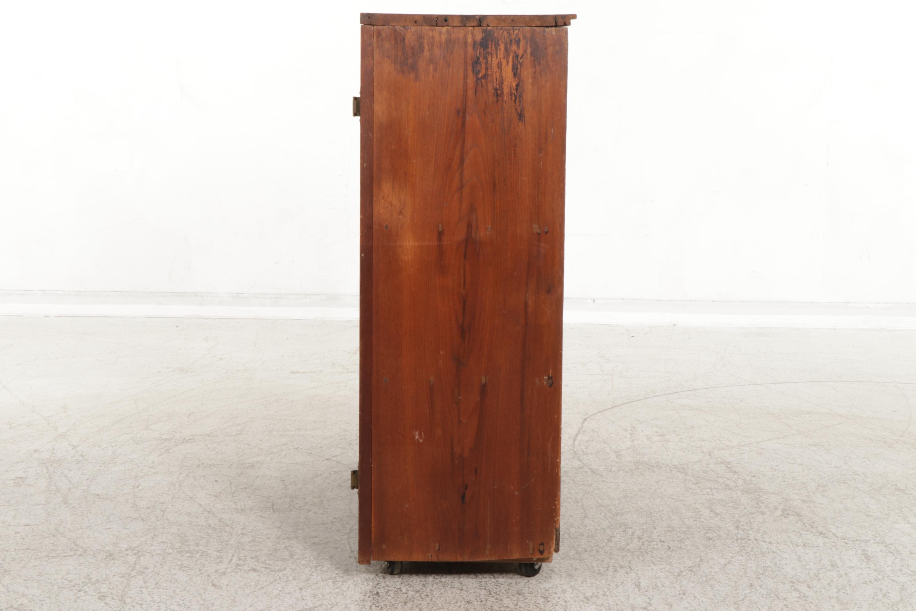 American Primitive Walnut Six-Tin Pie Safe, 19th Century