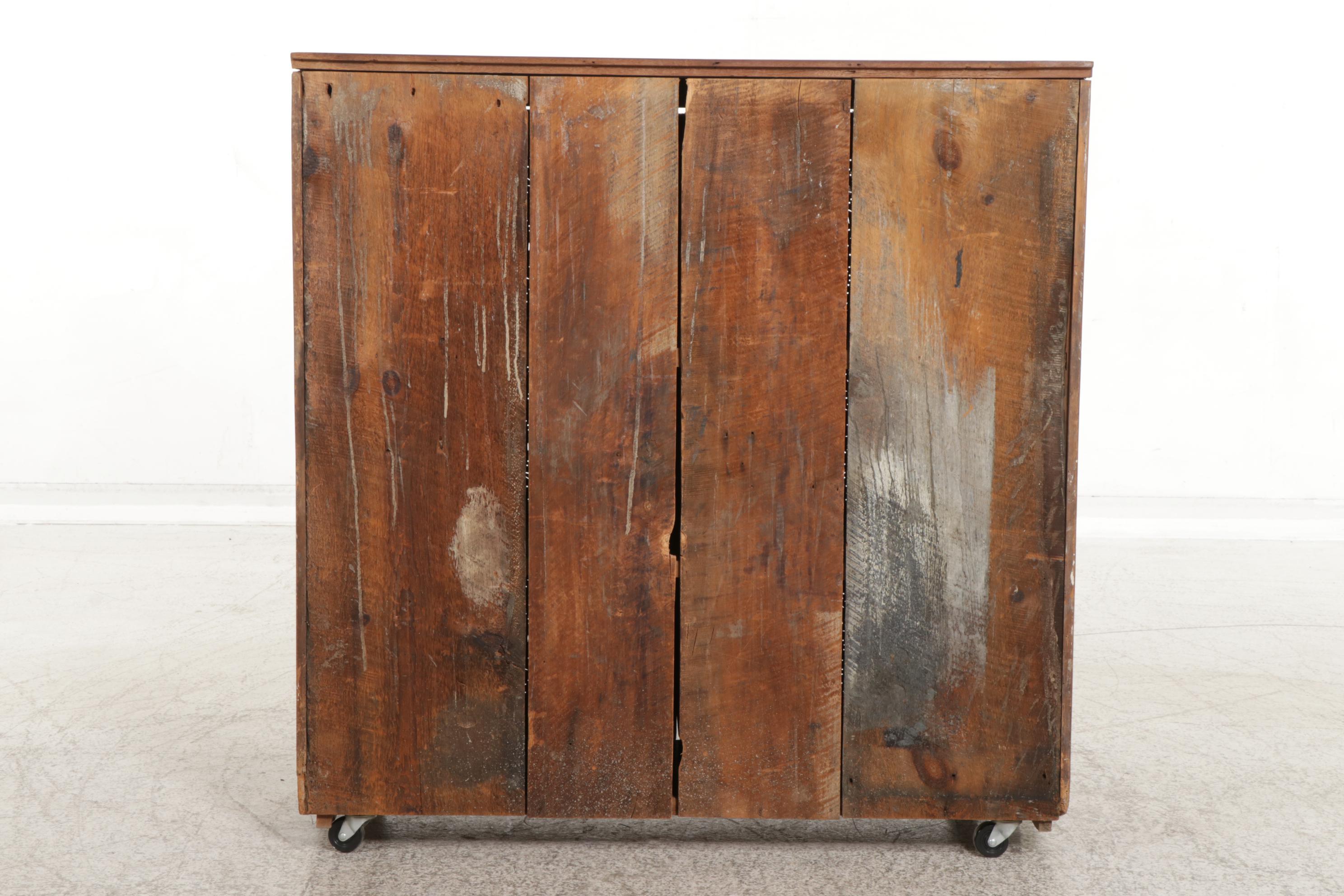 American Primitive Walnut Six-Tin Pie Safe, 19th Century