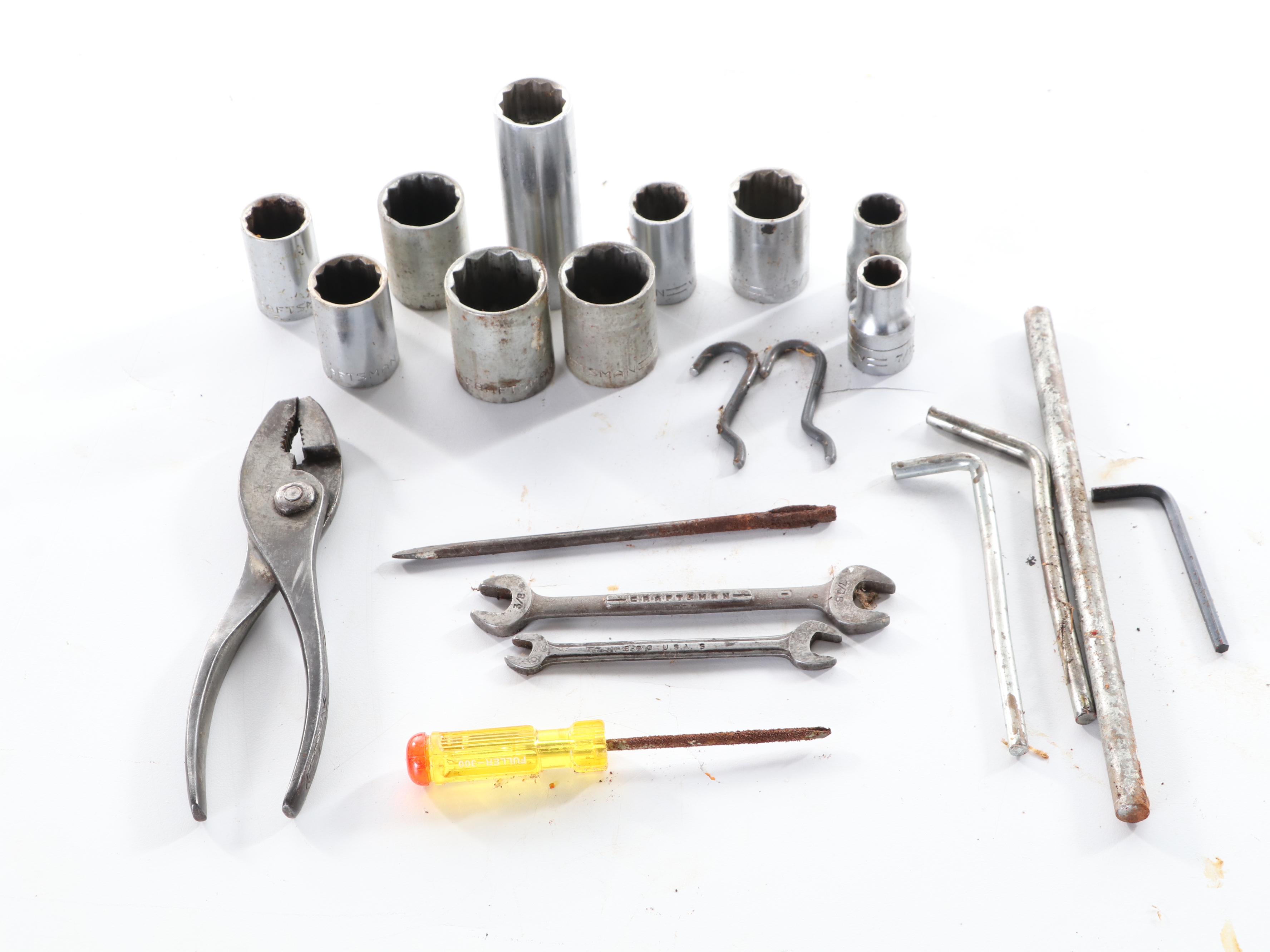 Craftsman and Stanley Hand Tools With Tool Boxes and Other Supplies