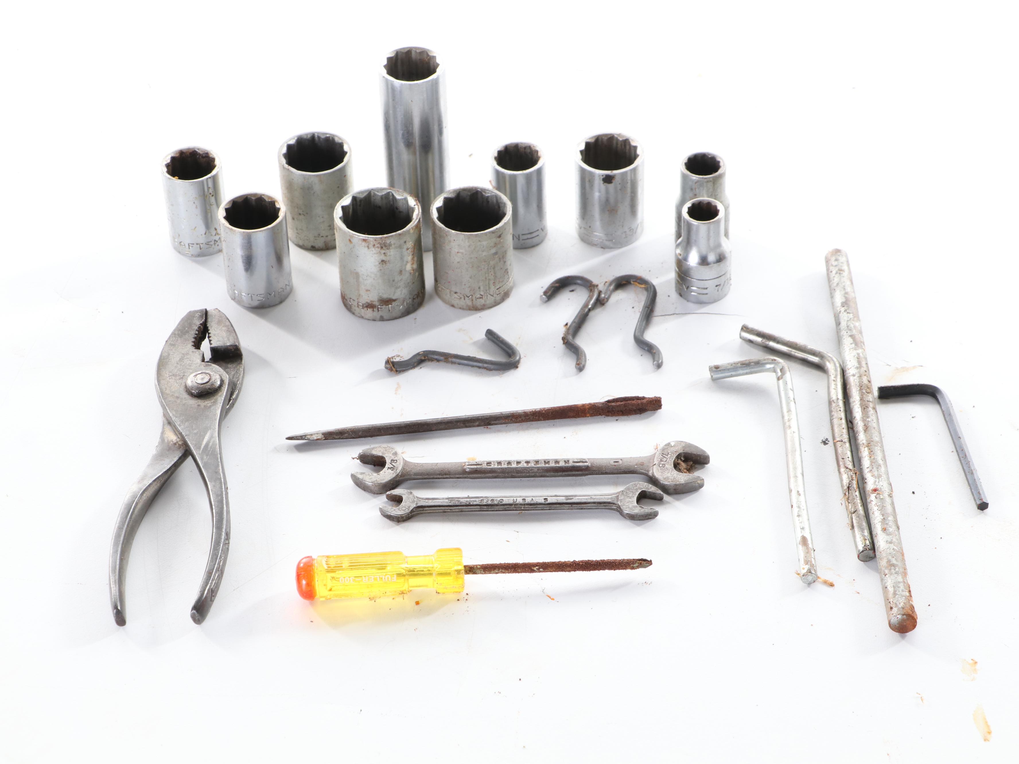 Craftsman and Stanley Hand Tools With Tool Boxes and Other Supplies