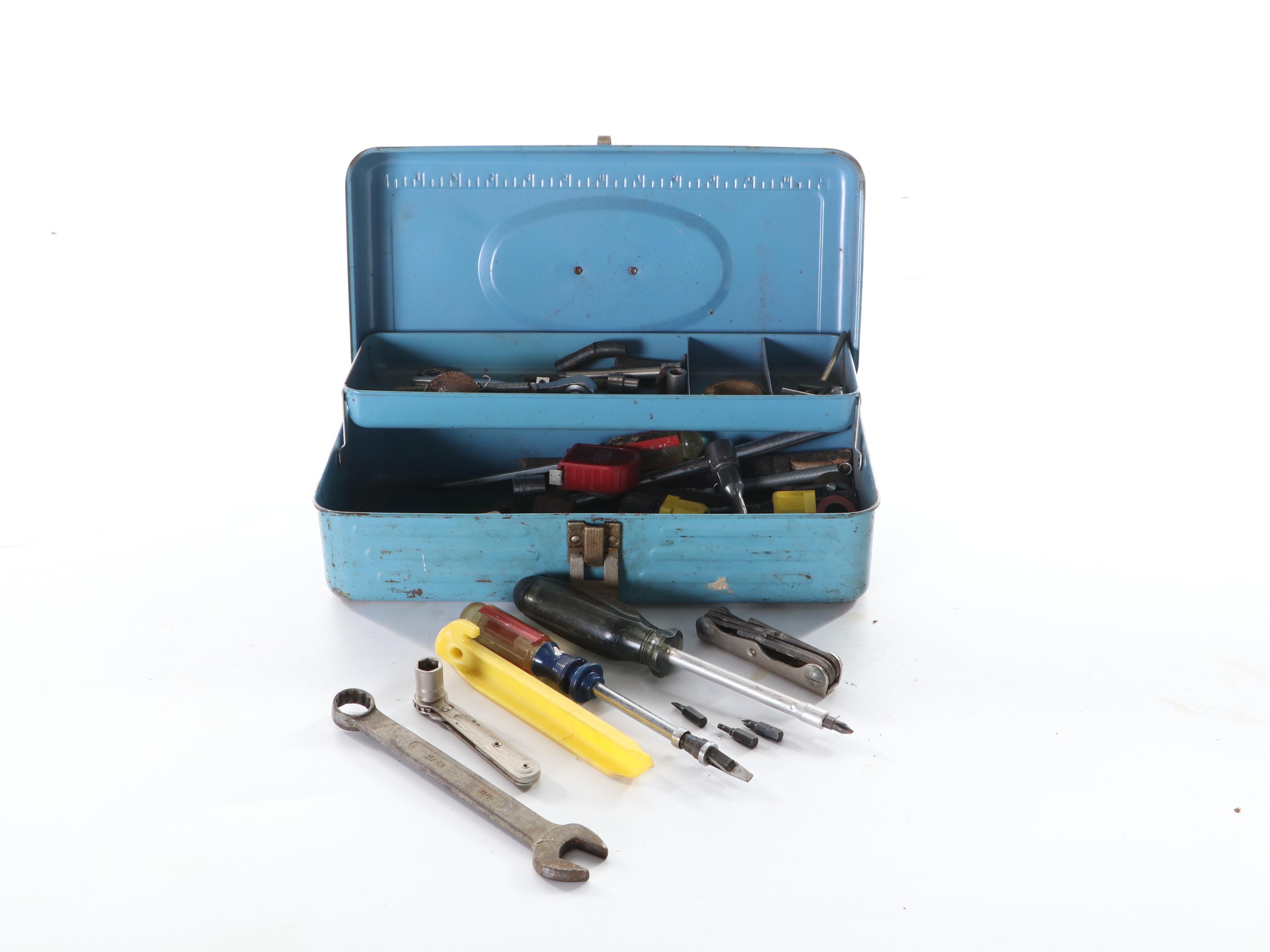 Craftsman and Stanley Hand Tools With Tool Boxes and Other Supplies