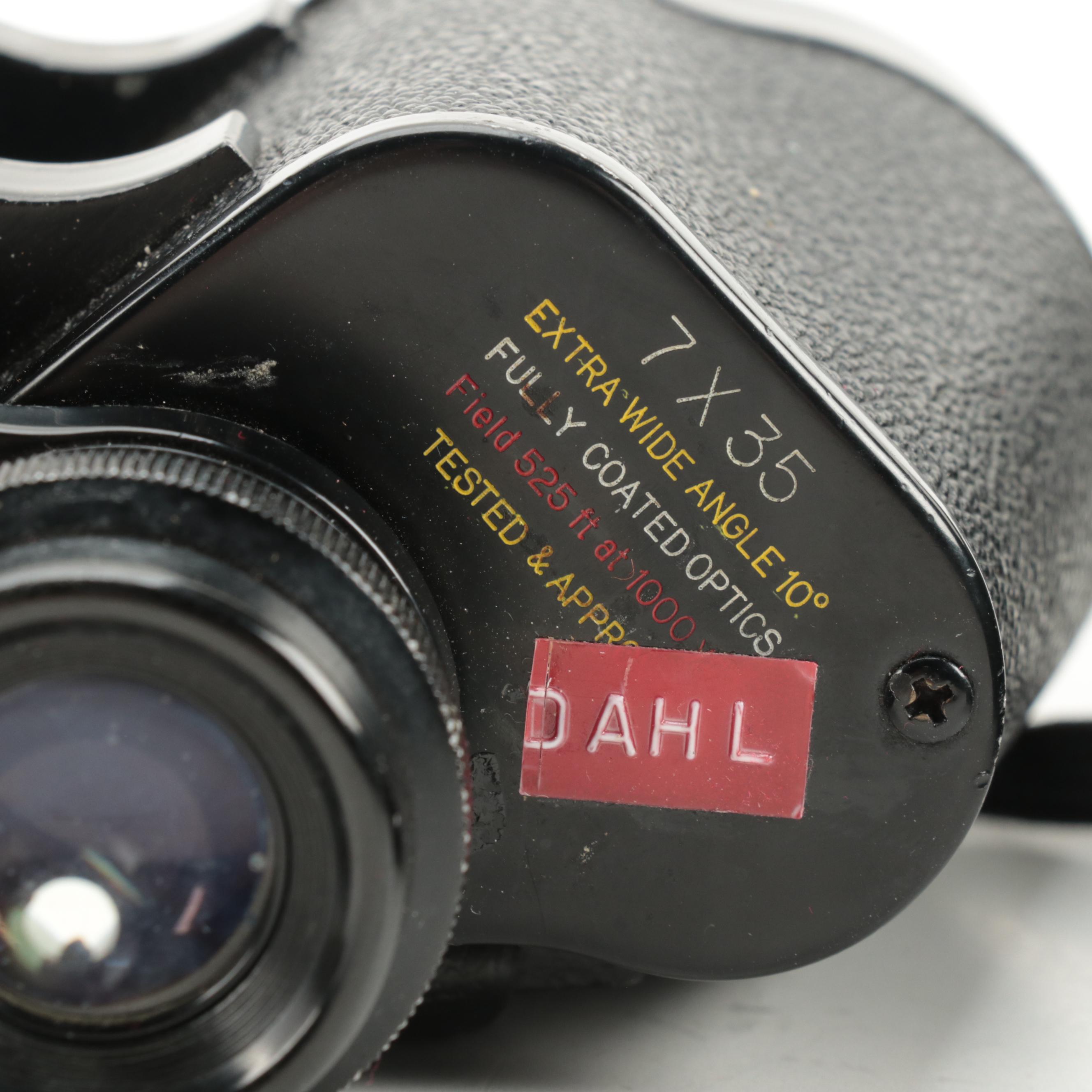 Jason Empire 7 x 35 Binoculars with Simmons 10 x 50 Binoculars, Case