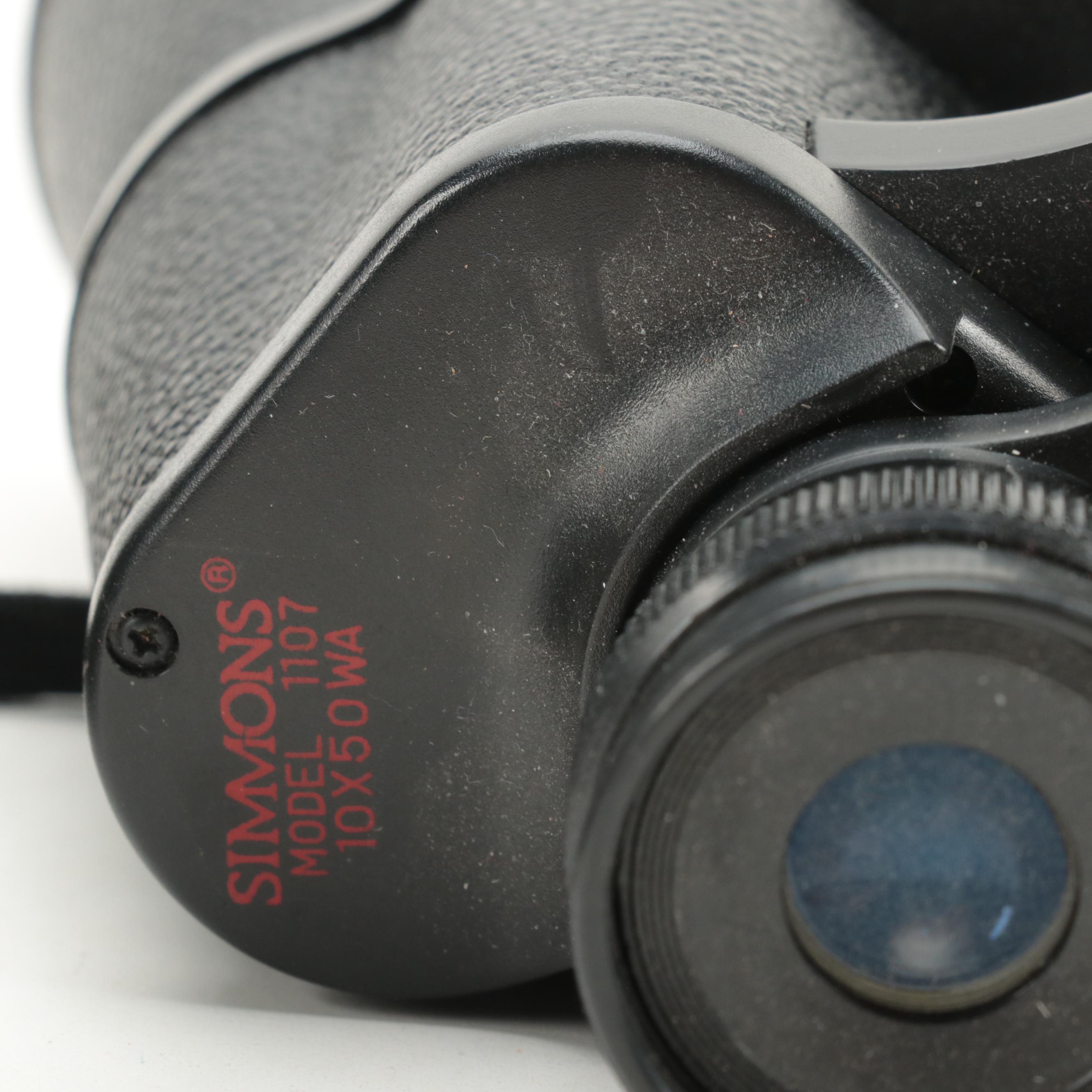 Jason Empire 7 x 35 Binoculars with Simmons 10 x 50 Binoculars, Case