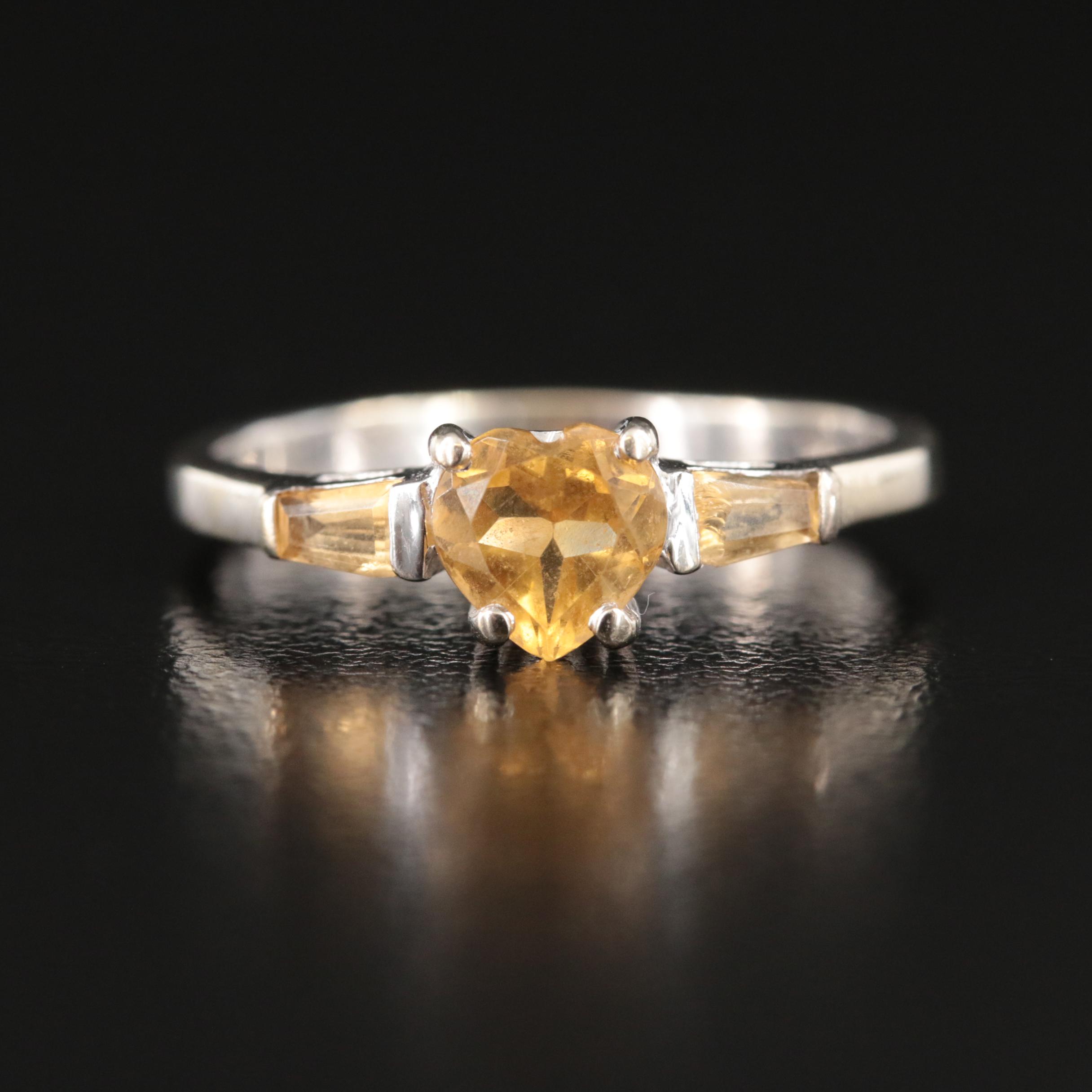 14K Citrine Heart Ring
