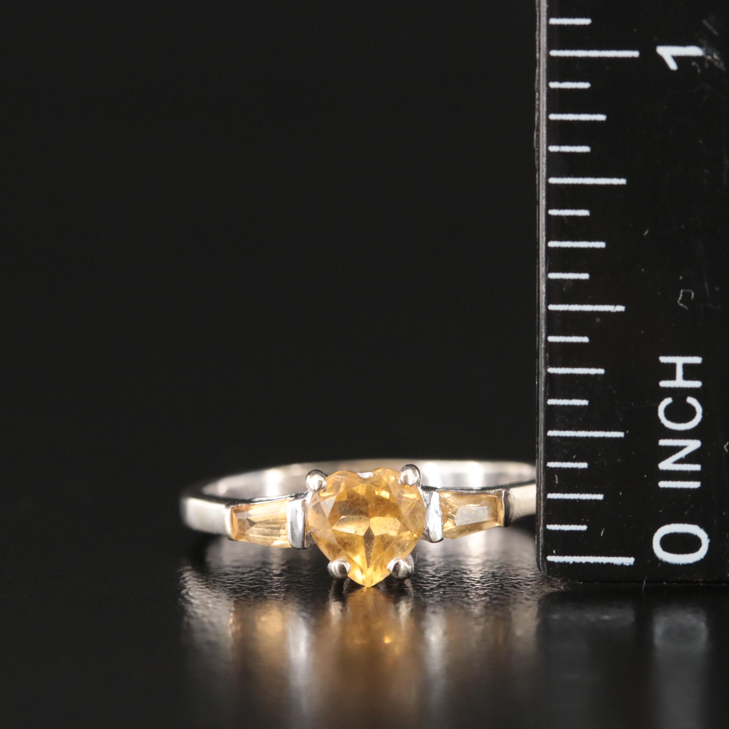 14K Citrine Heart Ring