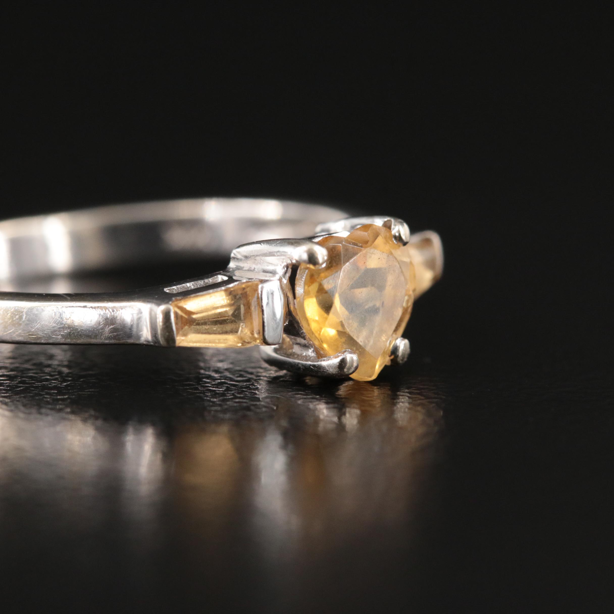 14K Citrine Heart Ring