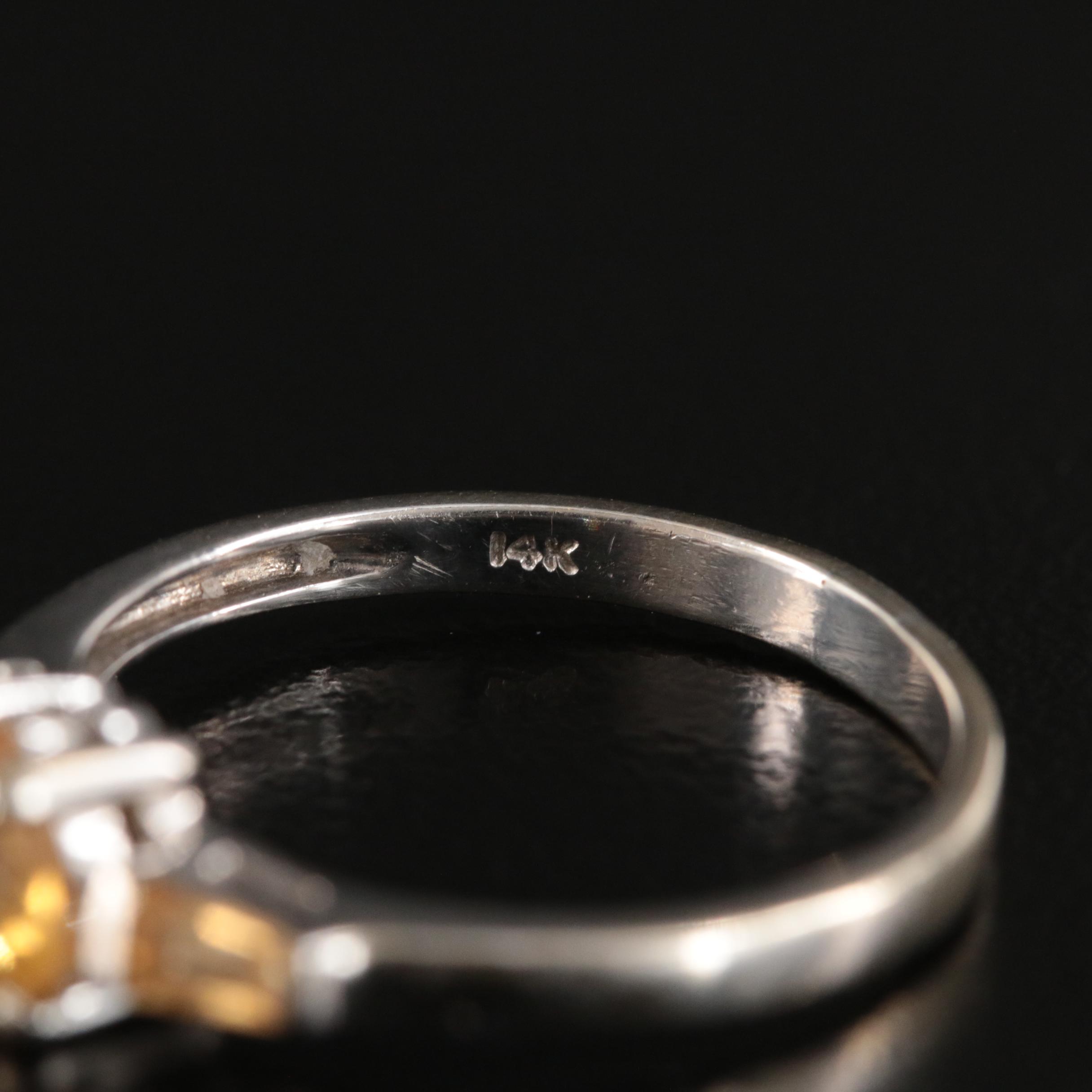 14K Citrine Heart Ring