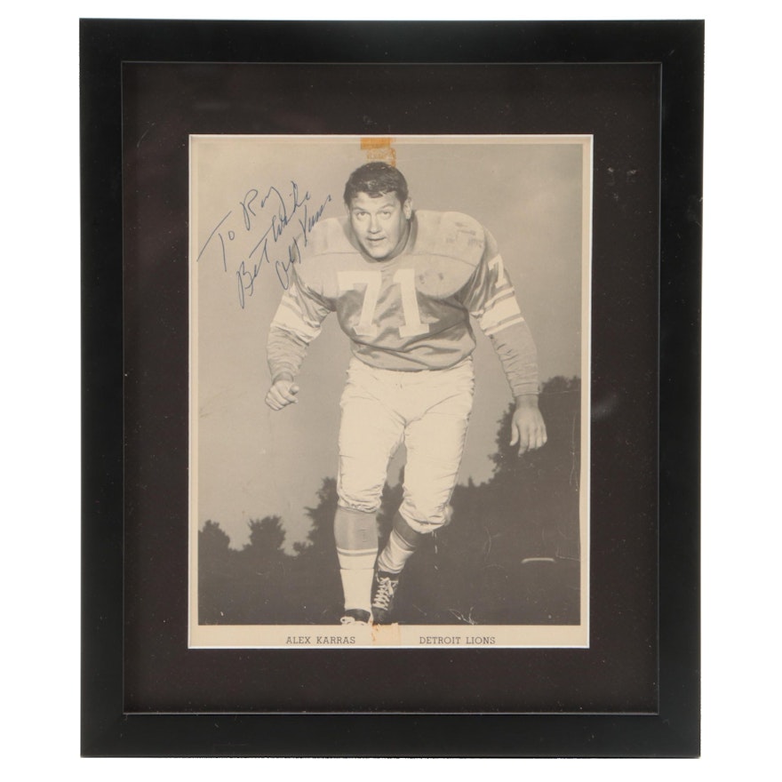 Alex Karras Detroit Lions Signed, Personalized Giclée in Mat Frame