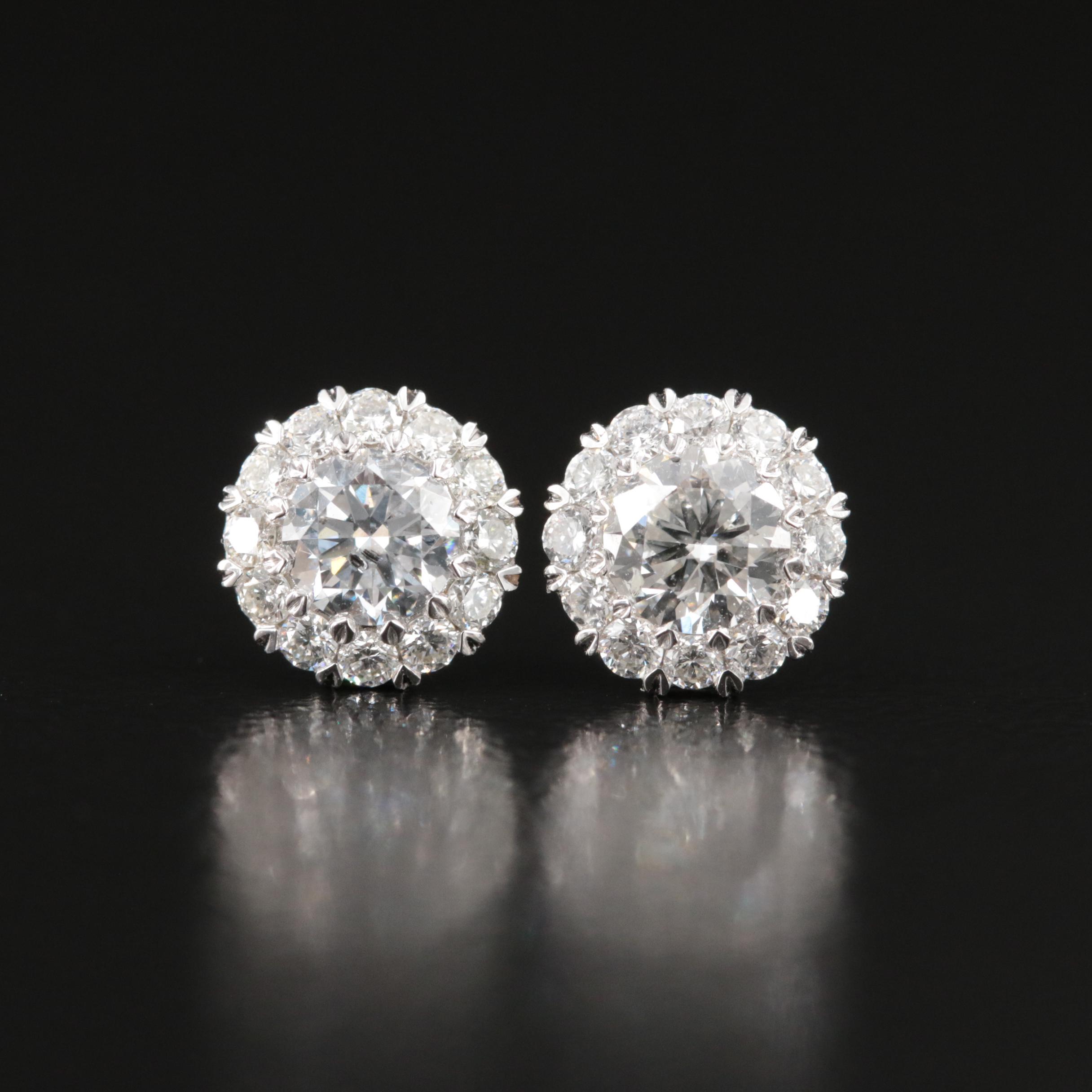 14K 1.00 CTW Lab Grown Diamond Halo Earrings