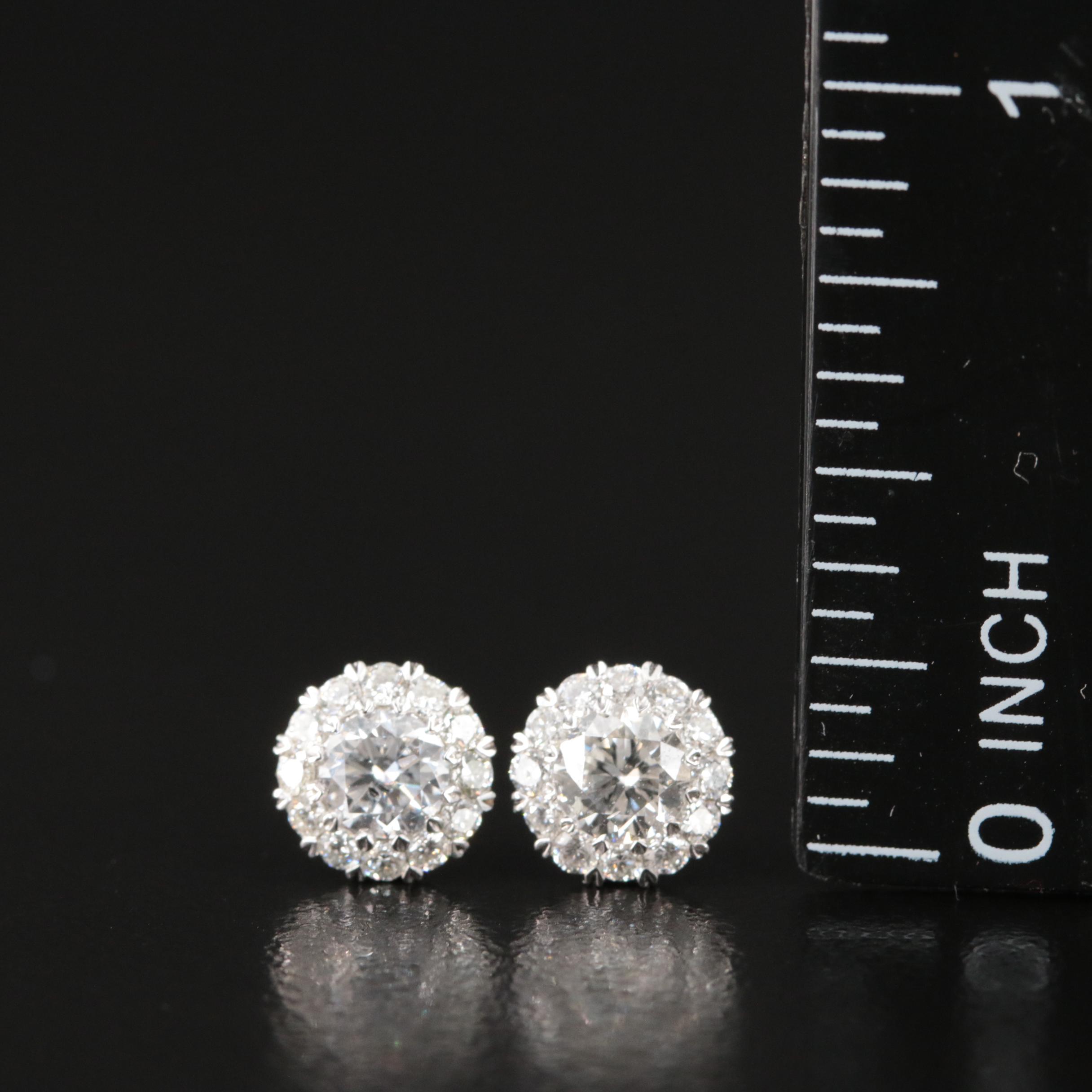 14K 1.00 CTW Lab Grown Diamond Halo Earrings